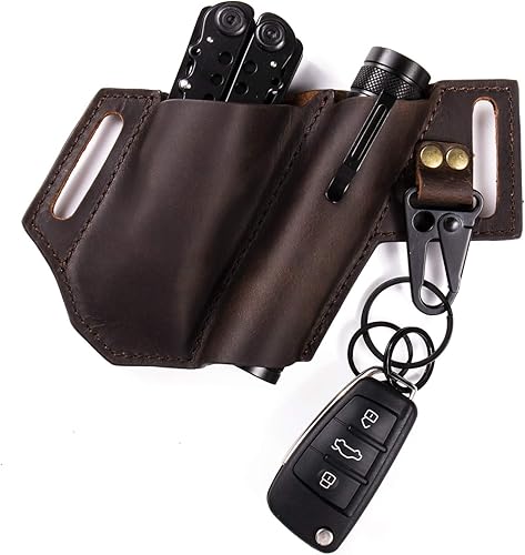 Gentlestache Funda de cuero para cinturón, funda de cuero para multiherramienta, organizador de bolsillo de cuero disponible en Yaxa Peru