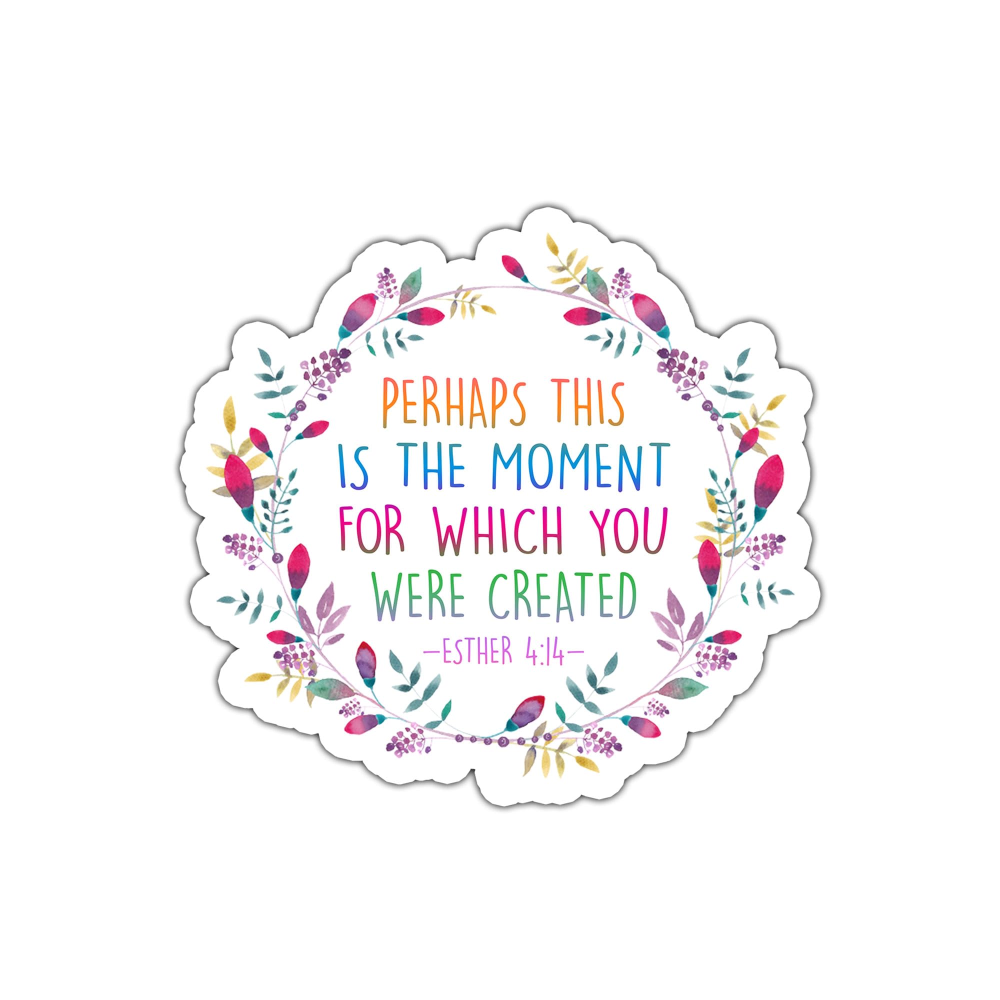Akira Perhaps This Is The Moment For Which You Were Created Stickers, Vinyl Decal Bible Verse Stickers, Easther 4:14 Stickers For Water Bottles, Phone Cases, Car Window Truck, Laptops, Best Gifts Idea