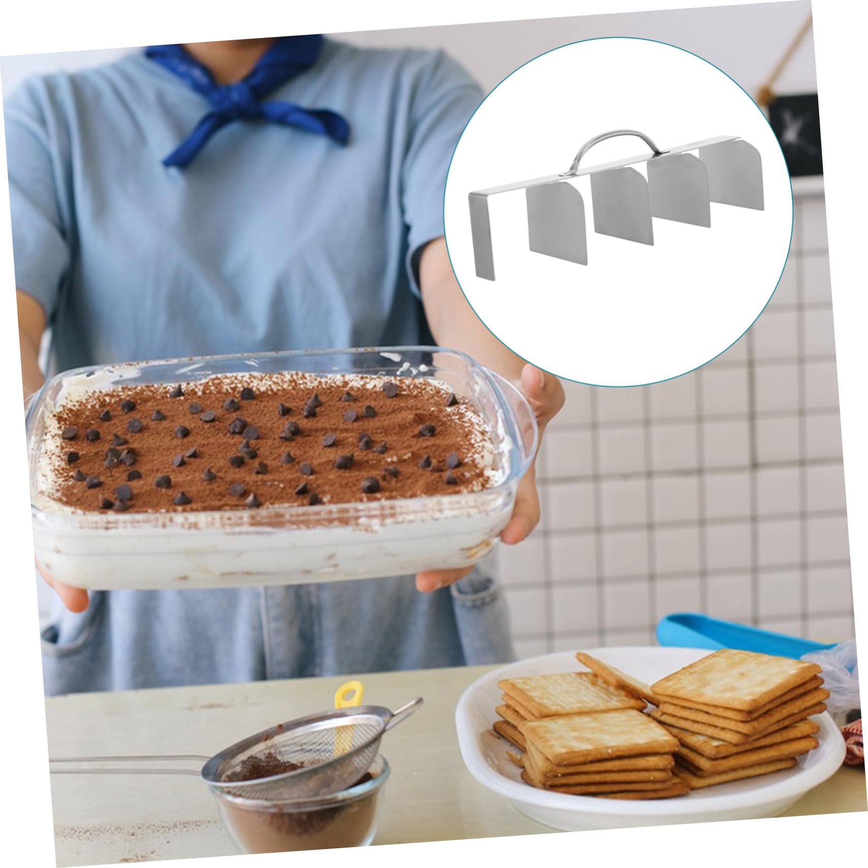 VOSAREA Coupe-tiramisu Acier Inoxydable Outil de Découpe Précis pour Gâteaux Accessoire de Pâtisserie pour Portions Uniformes