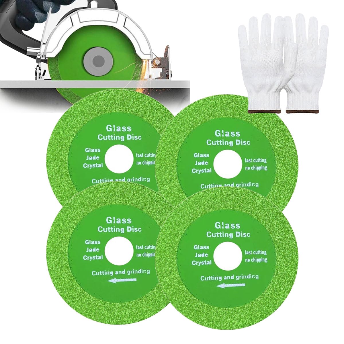 Felsplatten Schleifscheibe, Steinplatten-Flachschleifklinge, Felsplatten Trennscheibe Für Fliesenkeramik, Poröse,Glastrennscheibe for Winkelschleifer, Unzerstörbare Glastrennscheibe (4PCS)
