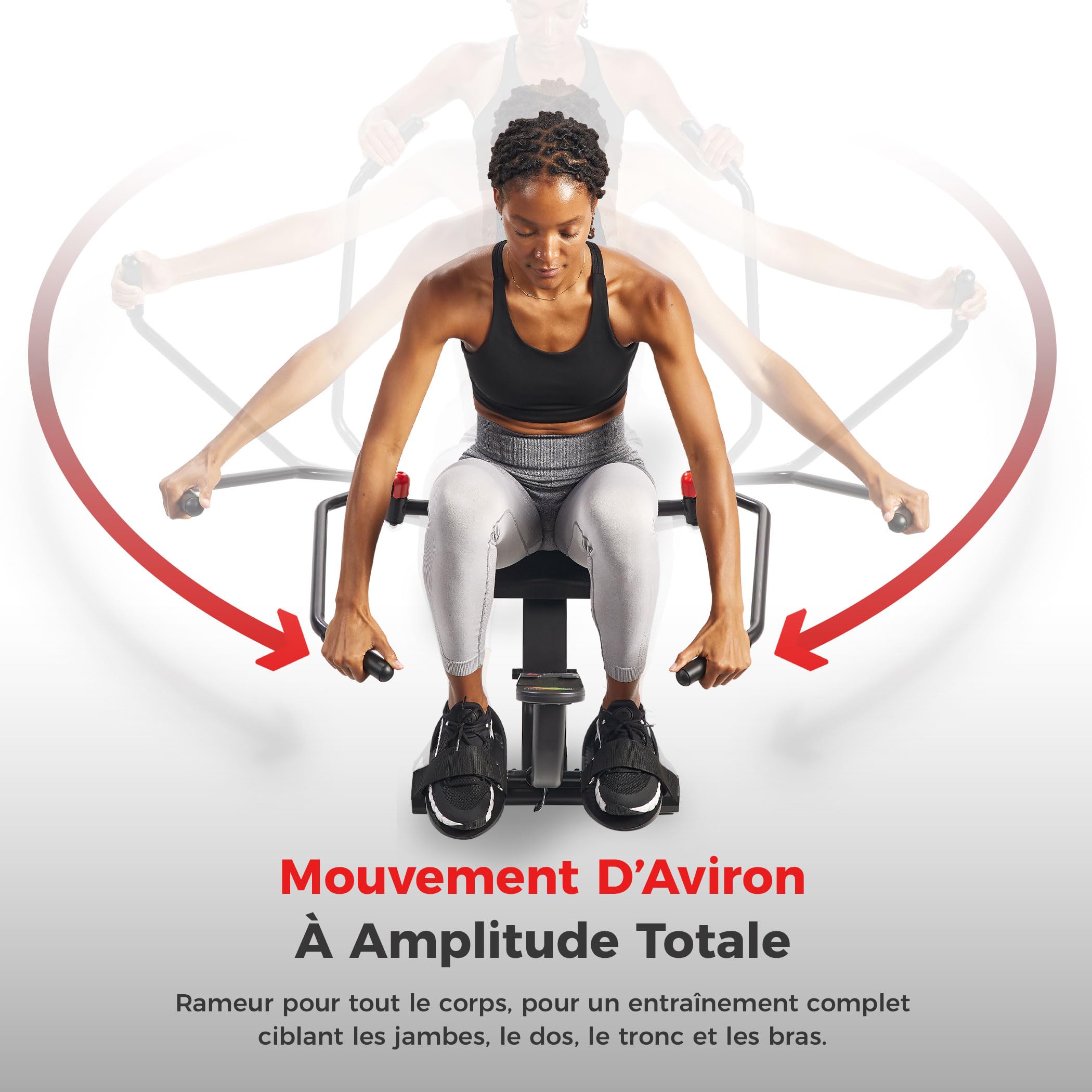 Sunny Health & Fitness Rameur à Mouvement Complet avec à l’App SunnyFit