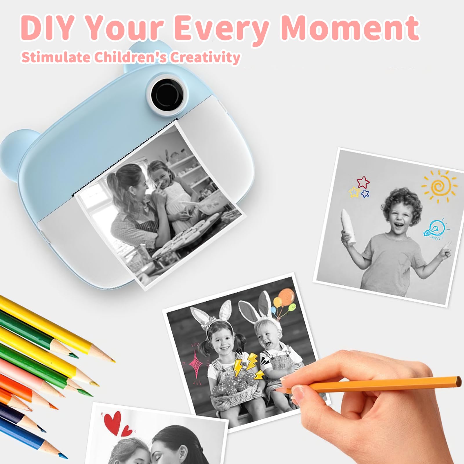 Carta Termica per Bambini Macchine Fotografica Istantanee 15 Rotoli 57mm x 500mm per Stampante Termica