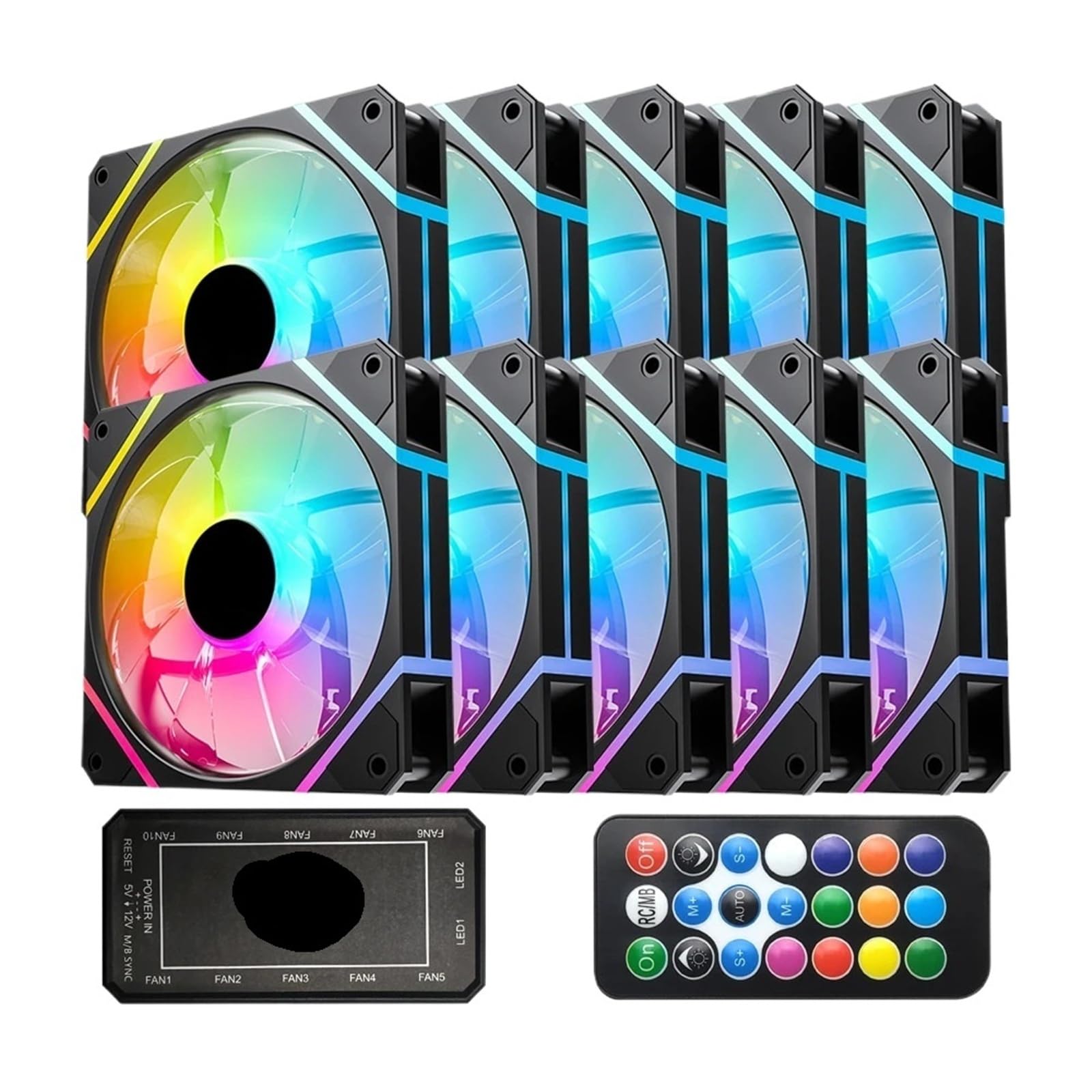 Ventilatore AM12 RGB Ventoinha PC Controladora 120 mm Kit ventola di raffreddamento ad acqua 6 pin Argb 12 cm Ventilador