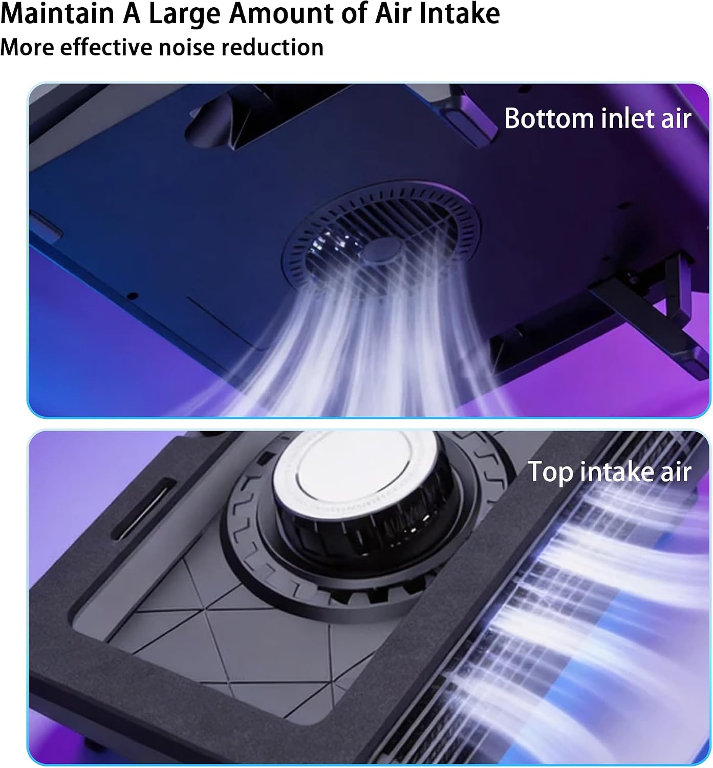 Gaming Laptop Cooling Pad with 5-Fan &Thermoelectric Cooler，Double Cooling