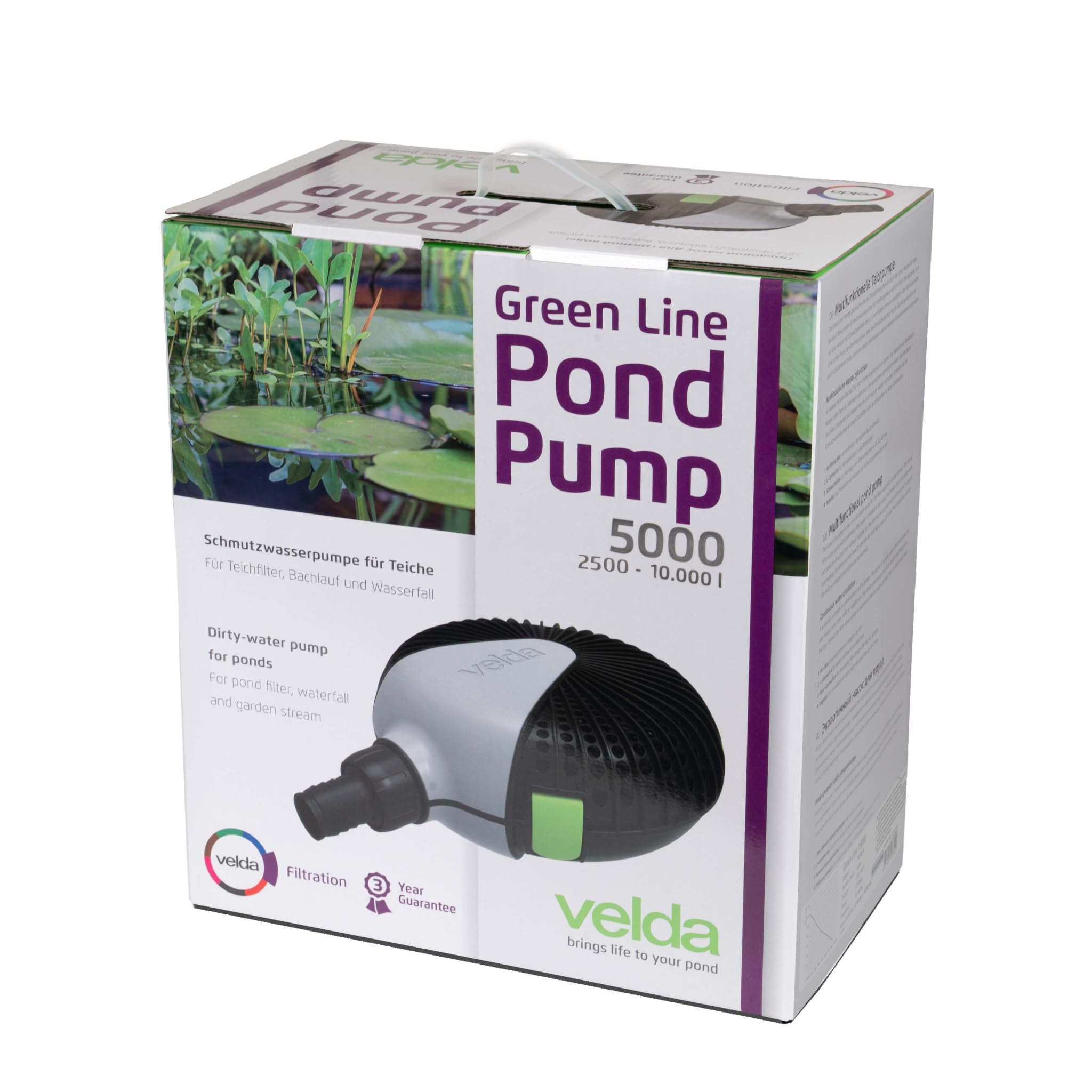 Velda Pompa 12500 110Watt Pompa ad Acqua dello Stagno Pompa da Giardino Pompa Pompa di pozzetto