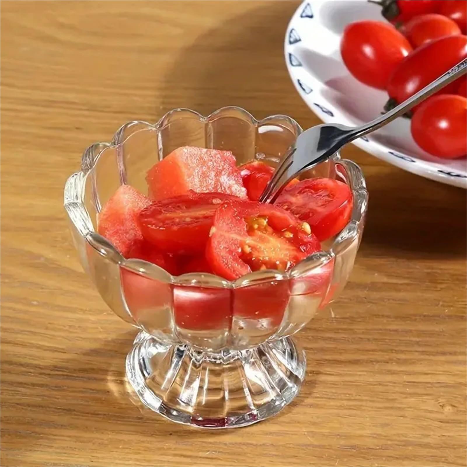 3 pezzi Ciotole trasparenti for coppe di gelato Snack allo yogurt alla frutta Set ciotole da dessert in vetro trasparente Design base Eleganti tazze portata Per Dessert