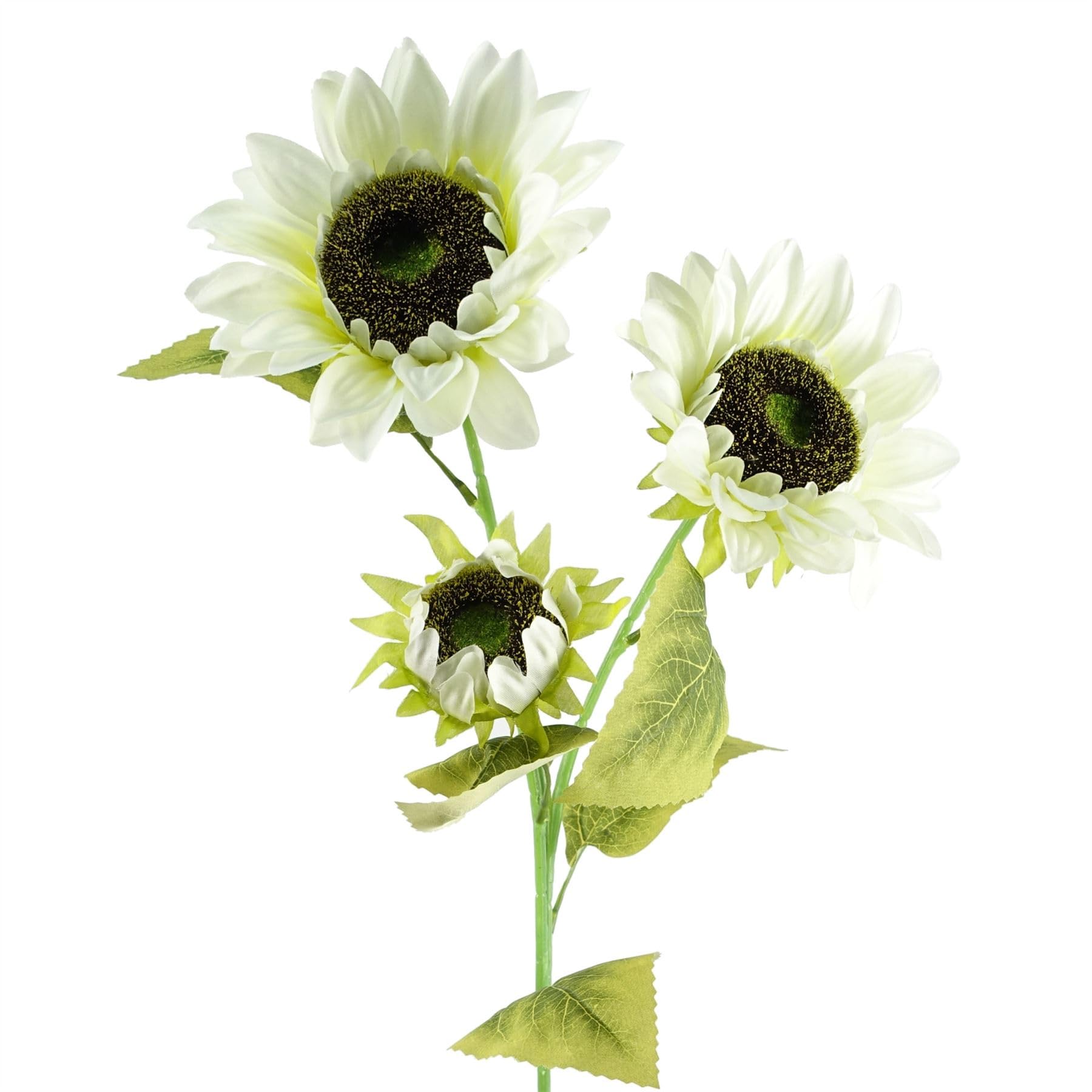 Leaf 88Cm White Artificial Sunflower3 Heads from B&Q