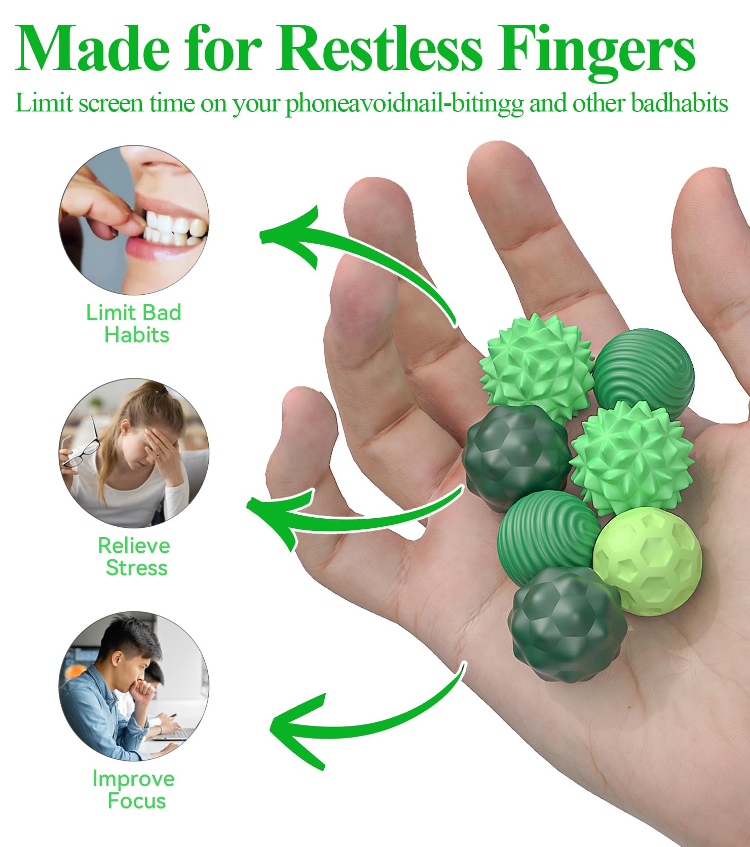 JUKOTA Boules Anti-stress Magnétiques En Silicone – Lot De 4 Textures Différentes – Fidget Sensoriel Pour Enfants Et Adultes