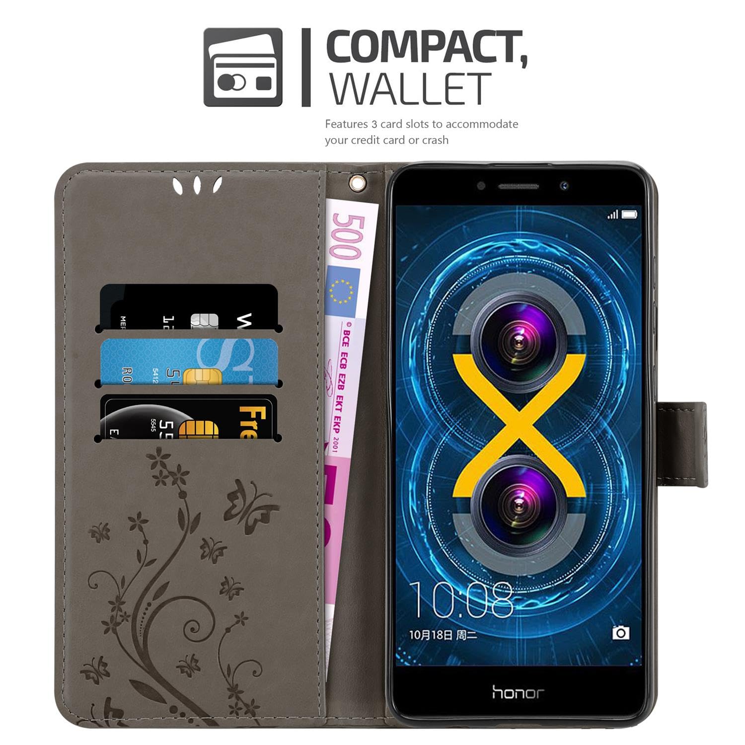 Cadorabo Custodia Libro Portafoglio Per Huawei P10 - Rosa, Con Vani Per Carte E Banconote, Chiusura Magnetica, Funzione Stand, Cover In Pelle Finta - 2