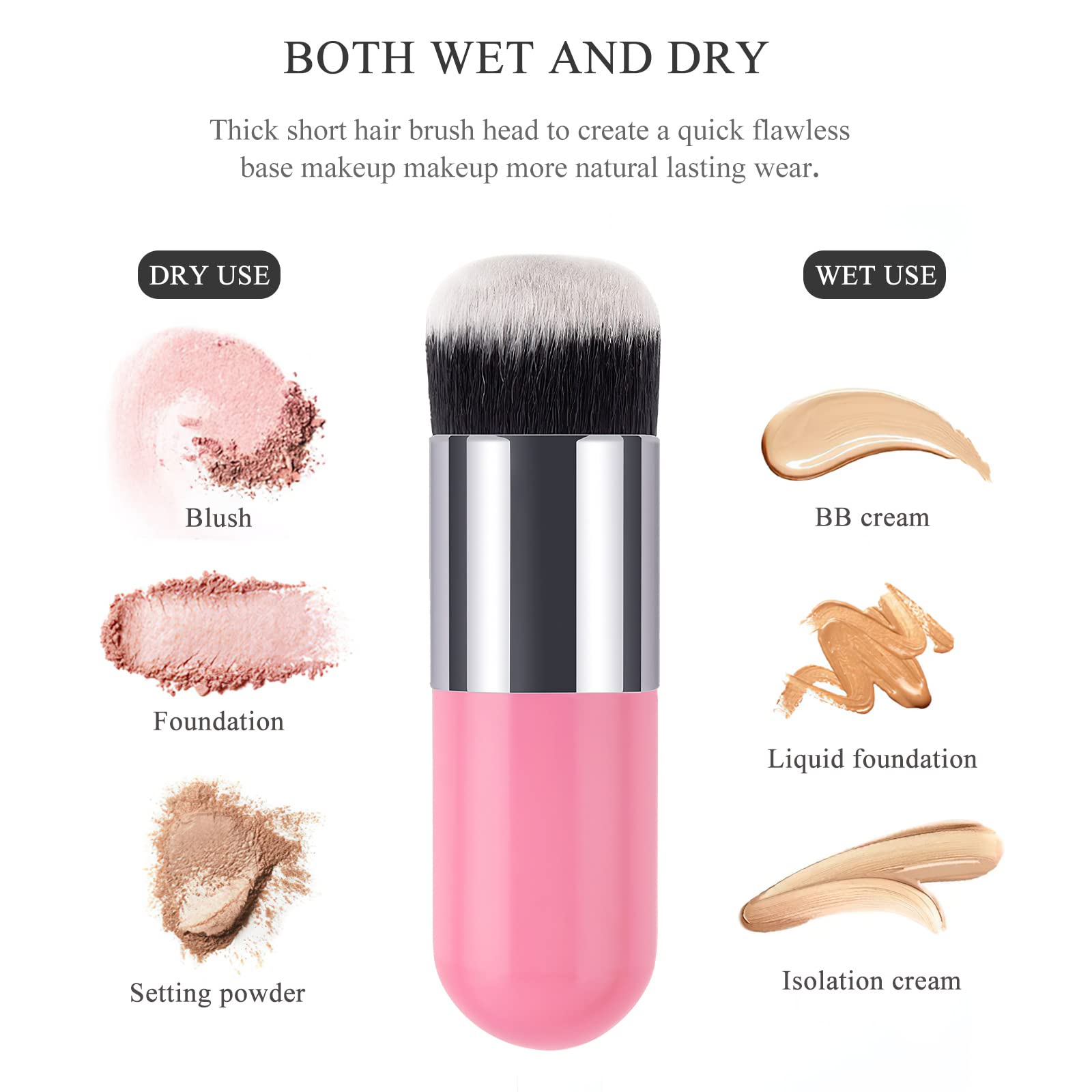 Powder Makeup Brush, Blusher Brush Large Powder for Loose or Pressed Setting Single Face Makeup Foundation - Image 2