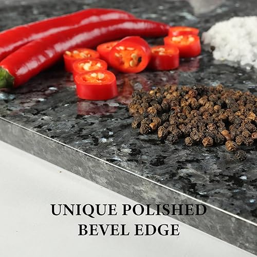 Miniatura 9 de Koville Norwegian Tabla de cortar de granito natural para cocina, 16 x 20 pulgadas, losa de piedra extra grande hecha a mano para queso, embutidos,