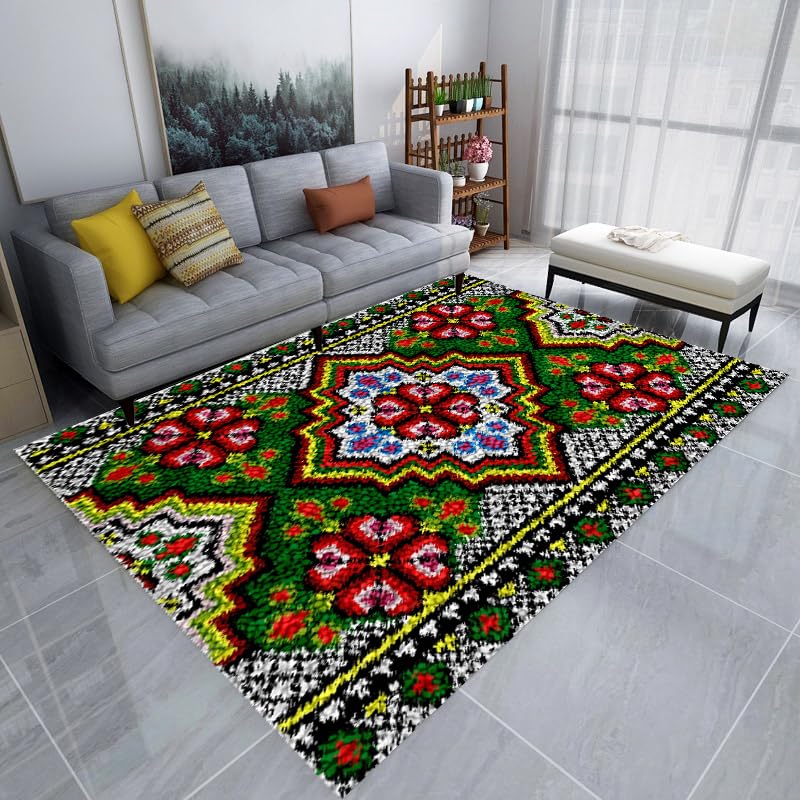 Lmyoieqm 85 x 115 cm Kit Tapis au Point Noué, Crochet à Loquet Bricolage Tapis, Kit