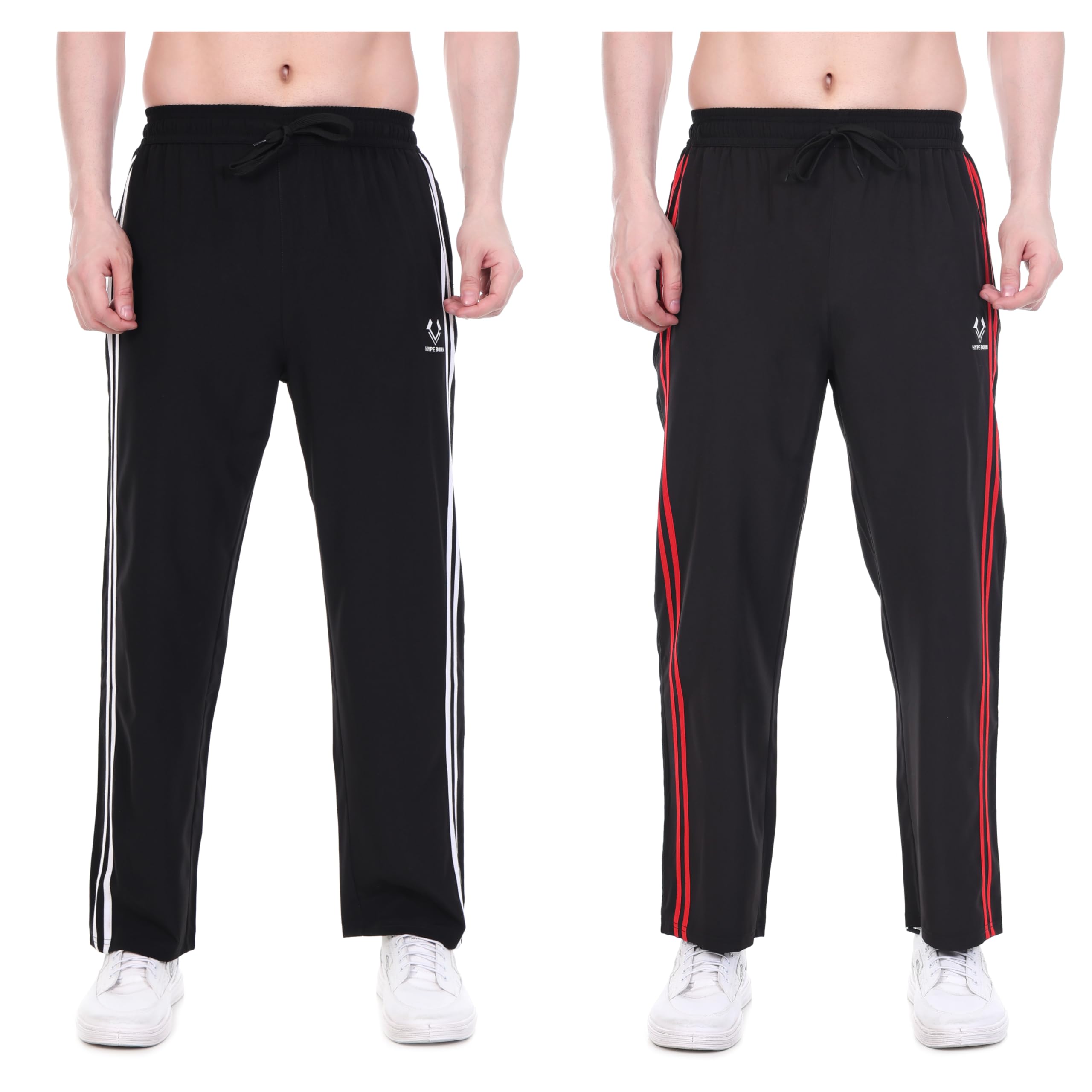 Men’s Black Solid Relaxed Fit Track Pants Pack of 2 with Double Side Stripes – Ideal for Gym, Running, Walking & Casual Wear-picture-39
