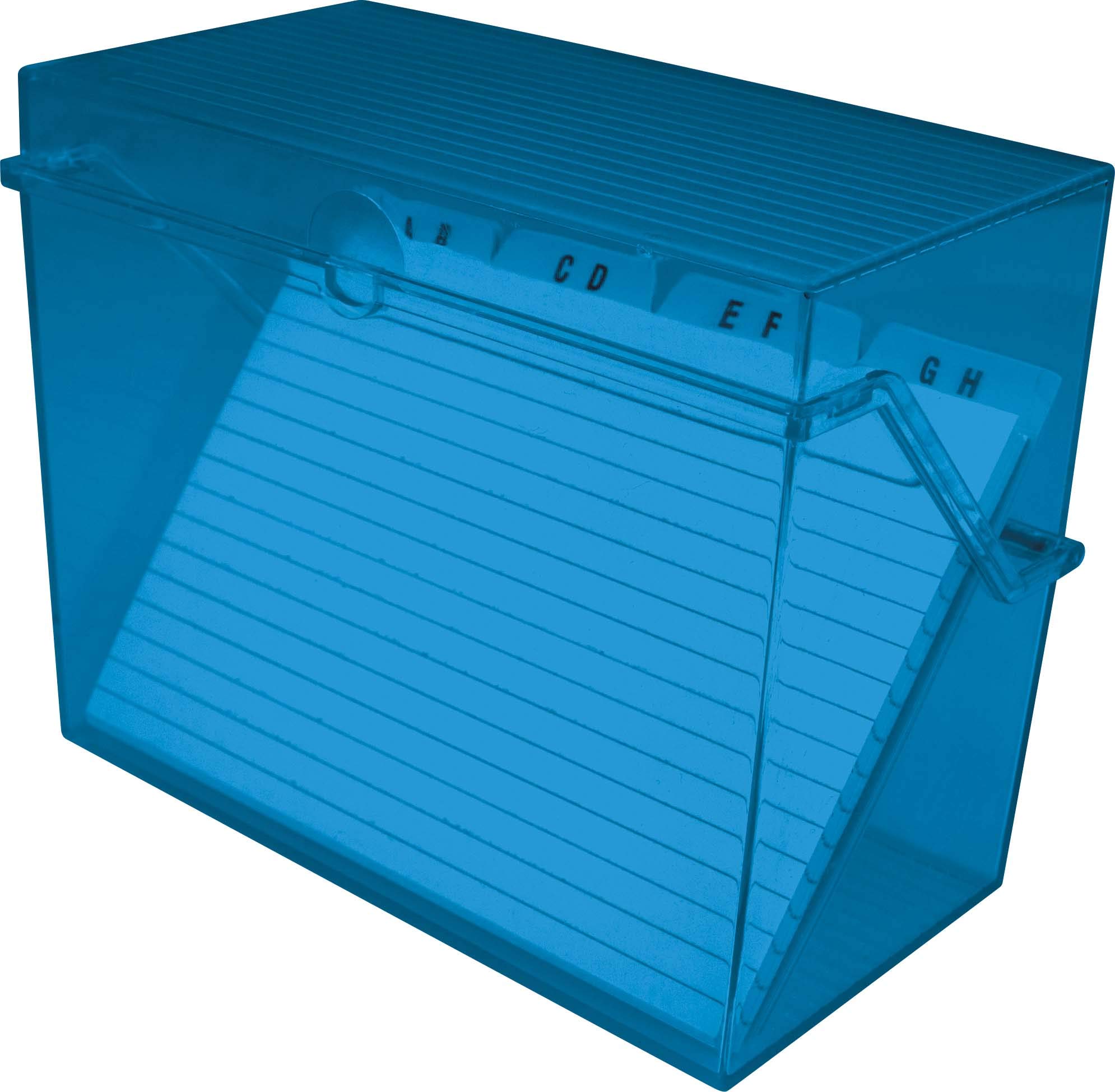 helit Karteiboxen, gefüllt Kleinkartei A8 transluz. blautransp