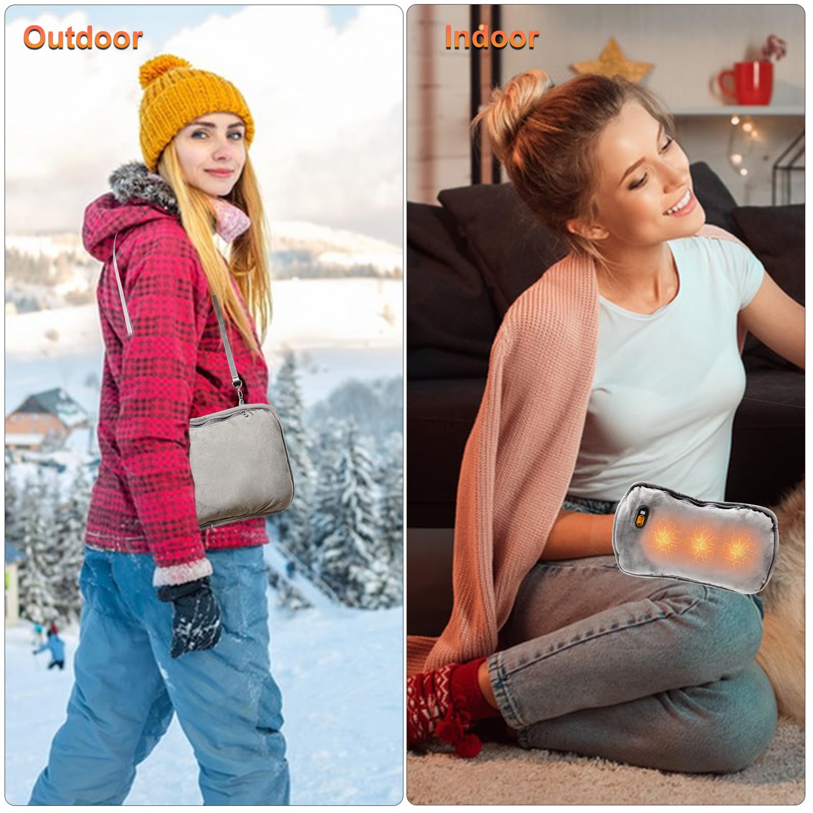 Guanti Riscaldanti Ricaricabili Con Power Bank - Grafene, 10000 MAh, 3 Livelli Calore, Per Donne E Bambini - Foto 12