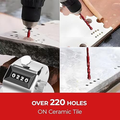 Miniatura 6 de Brocas de mampostería  Paquete de 10 vástagos hexagonales de 532 a 12 pulgadas para azulejos, ladrillos, hormigón y piedra, estuche de