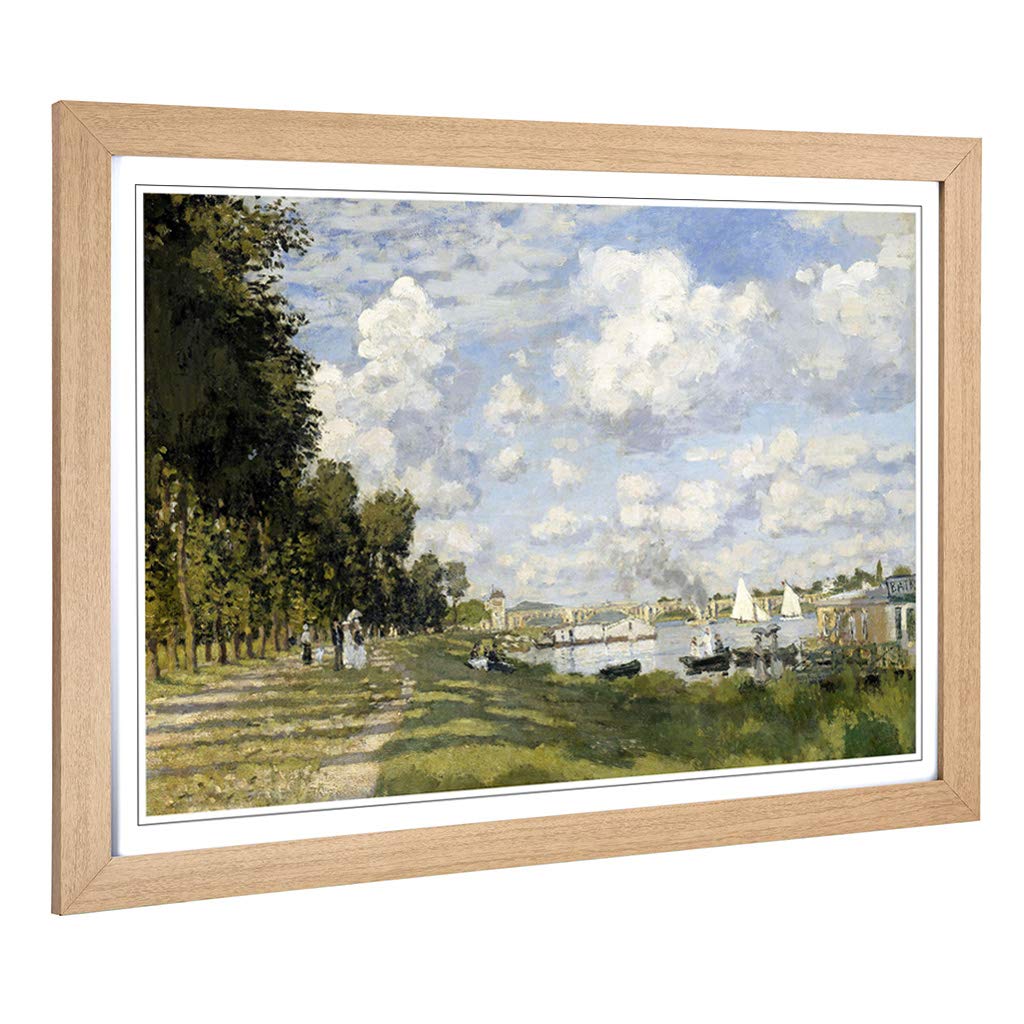 Big Box Art Framed Print of Claude Monet Bassin Dargenteuil Design | Wall Art Picture | Home Decor for Kitchen, Living Room, Bedroom, Hallway, Oak, A2 / 24.5x18 Inch / 62x45cm