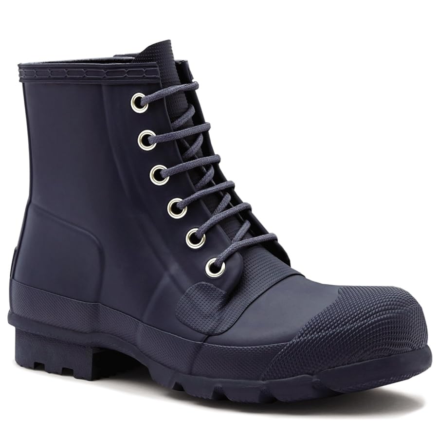 【U LAN】Hunter lace-up rain boots Hunter Original Rubber Lace Up Boots - UK 10, NAVY: Amazon