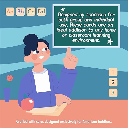 Miniatura 6 de TAOZI&LIZHI Tarjetas didácticas para niños pequeños, juego de 64 letras, colores, formas, números, animales y frutas, juguete de aprendizaje del