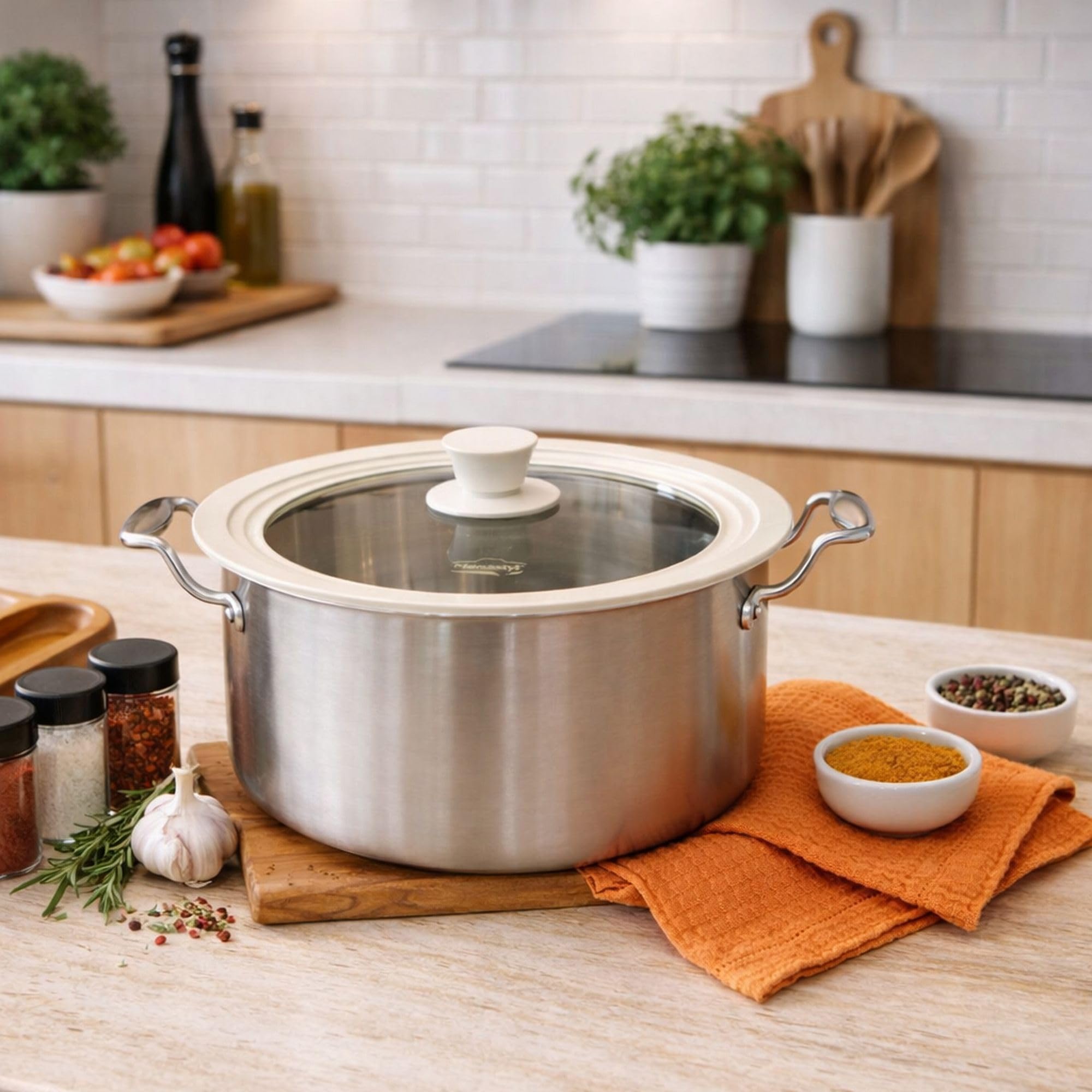 MENASTYL - Couvercle universel multitaille 22/24/26 cm en verre trempé et silicone souple - Anti-éclaboussures - Résistant, ergonomique et compatible lave-vaisselle - Idéal casseroles et poêles