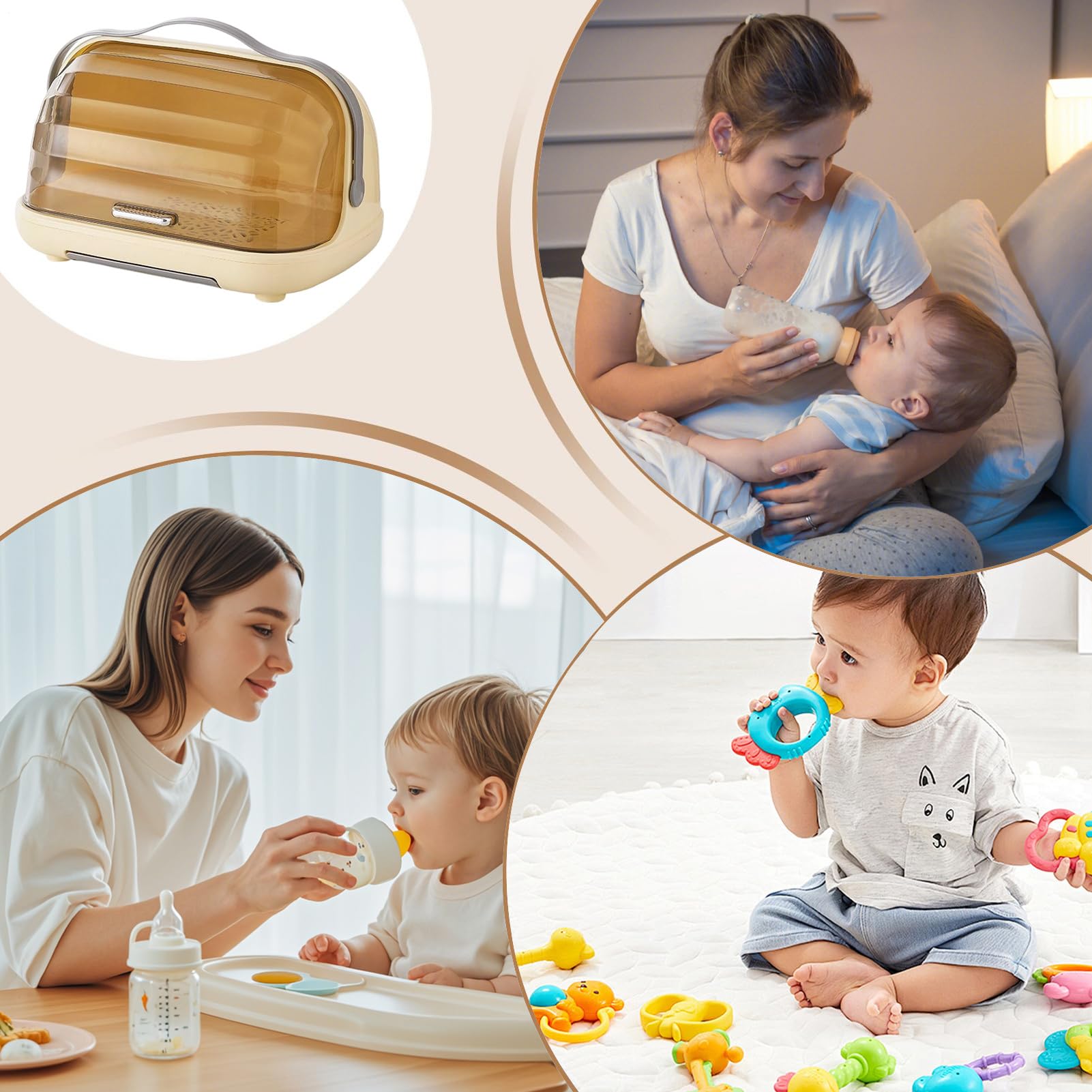 Secador De Biberones Genérico Para,Ahorro De Espacio De Rápido - Organizador De Secado Con Tapa Transparente | Para Cocina Comedor Sala Dormitorio Viaje Tetinas Y