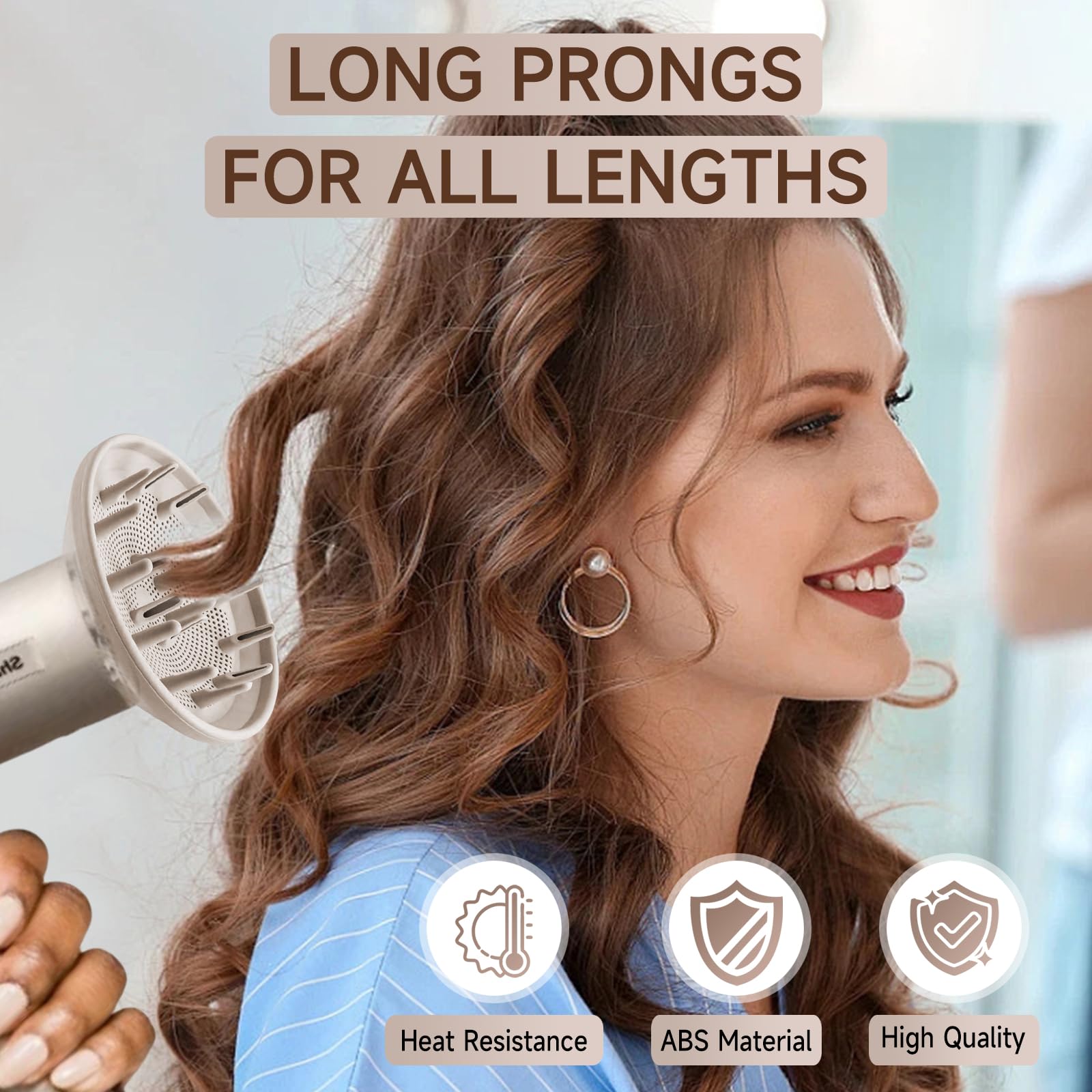 Accesorio difusor giratorio de 360° compatible con secadores de pelo Shark FlexStyle, herramienta de peinado, secadora de alisado de cabello, accesorios magnéticos para soplador, color beige 3