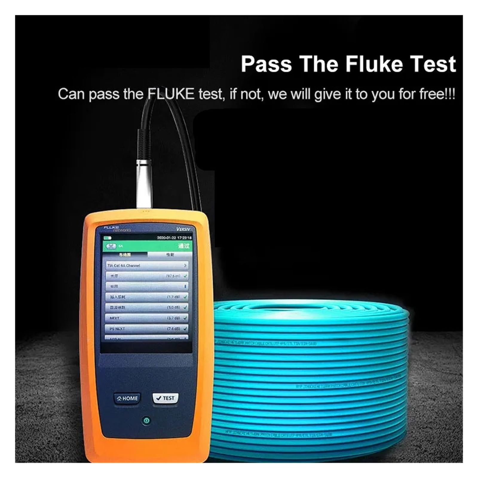Câble réseau CAT7 S/FTP 23AWG 4PR LSZH 10Gbps 600MHz, Double Blindage en cuivre sans oxygène LSZH Prend en Charge Le câble Ethernet FTTH (Color : CAT7 Network Cable, Size : 305m)