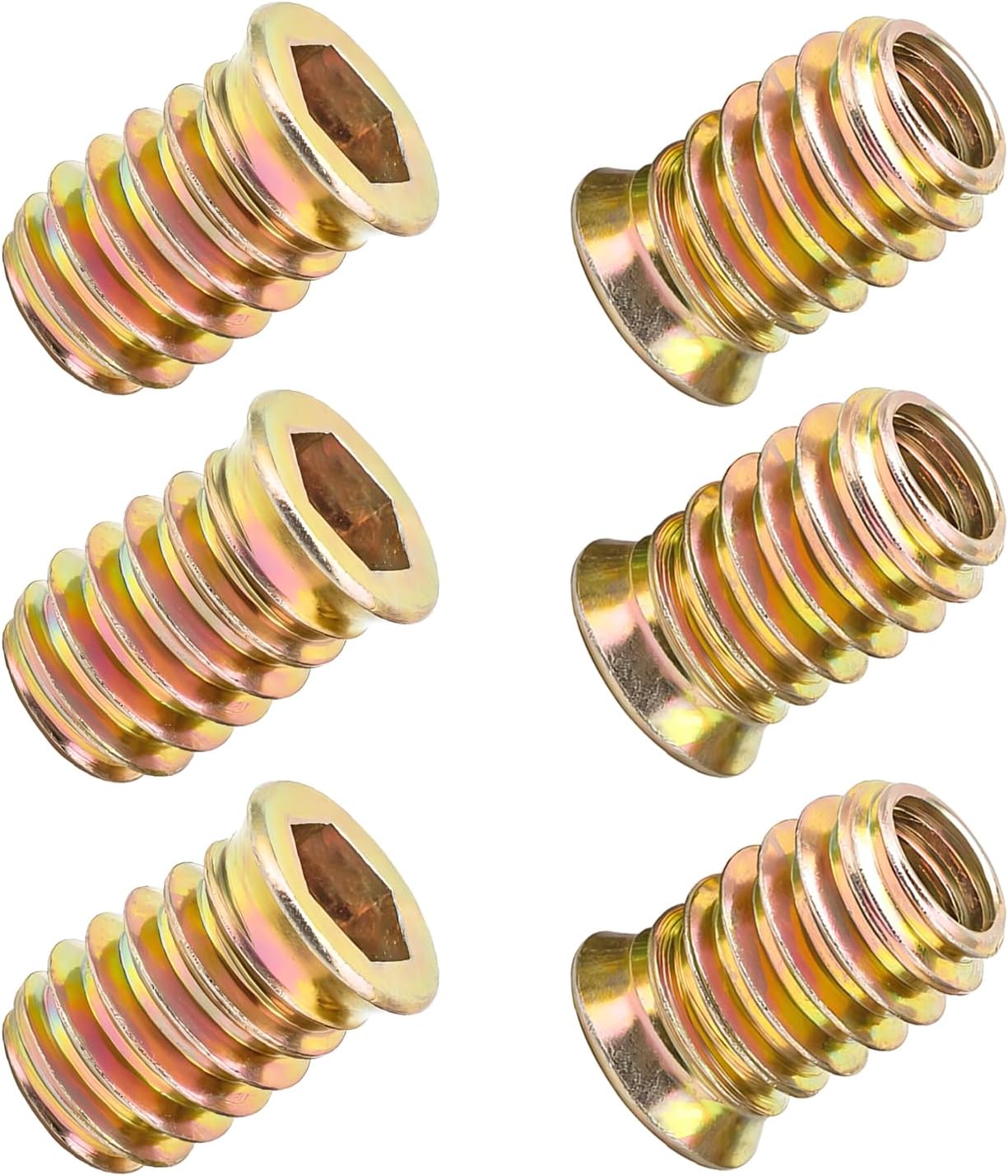 Qrity 20PCS Threaded Inserts Nuts, Hex Drive Head Nuts, Threaded Inserts for Wood, Hex Socket Drive, Zinc Plated Carbon Steel, M5x10mm Insert Nut