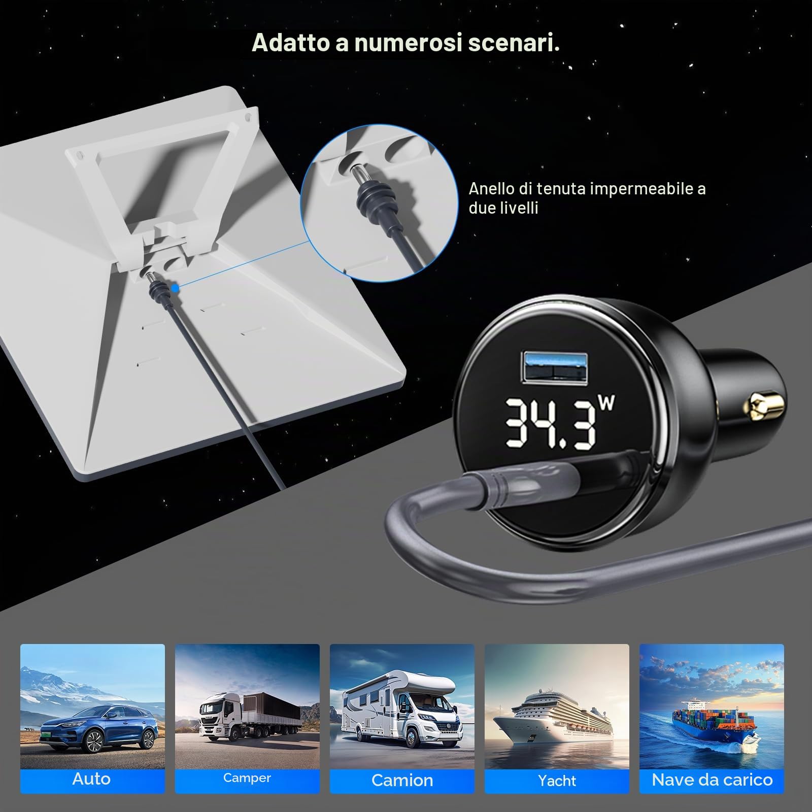 XLTTYWL Starlink Mini Adattatore 12V, Convertitore Booster DC a DC 144W, da 12V a 48V 3A Alimentatore Star link Mini con Cavo DC 5 x 2,1 mm per Mini Star link Dishy(3 m/10 piedi)