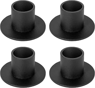 4 Pack 2 Inches Black Candle Holders, Candlestick Holders, Pillar Candle Holders with Round Base, Retro Iron Candle Stand for Party Wedding Decoration