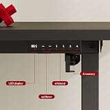 SANODESK Electric Standing Desk 110x54 cm Gaming Desk One Piece DeskTop, Sit Stand Table, Heightn Adjustable Electric Desk with Memory and Sedentary Reminder Function, Black - 3