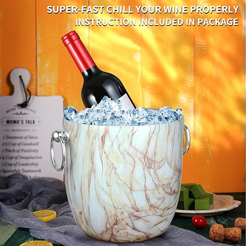 Miniatura 25 de Cubo de hielo con tapa, cuchara, pinzas y colador, acero inoxidable aislado bien hecho, mantiene el hielo congelado durante más tiempo, ideal