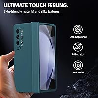 Vista 2 de Funda diseñada para Samsung Galaxy Z Fold 5 con protección de bisagra, funda rígida ultrafina de PC Fold 5 con protector de pantalla frontal, funda