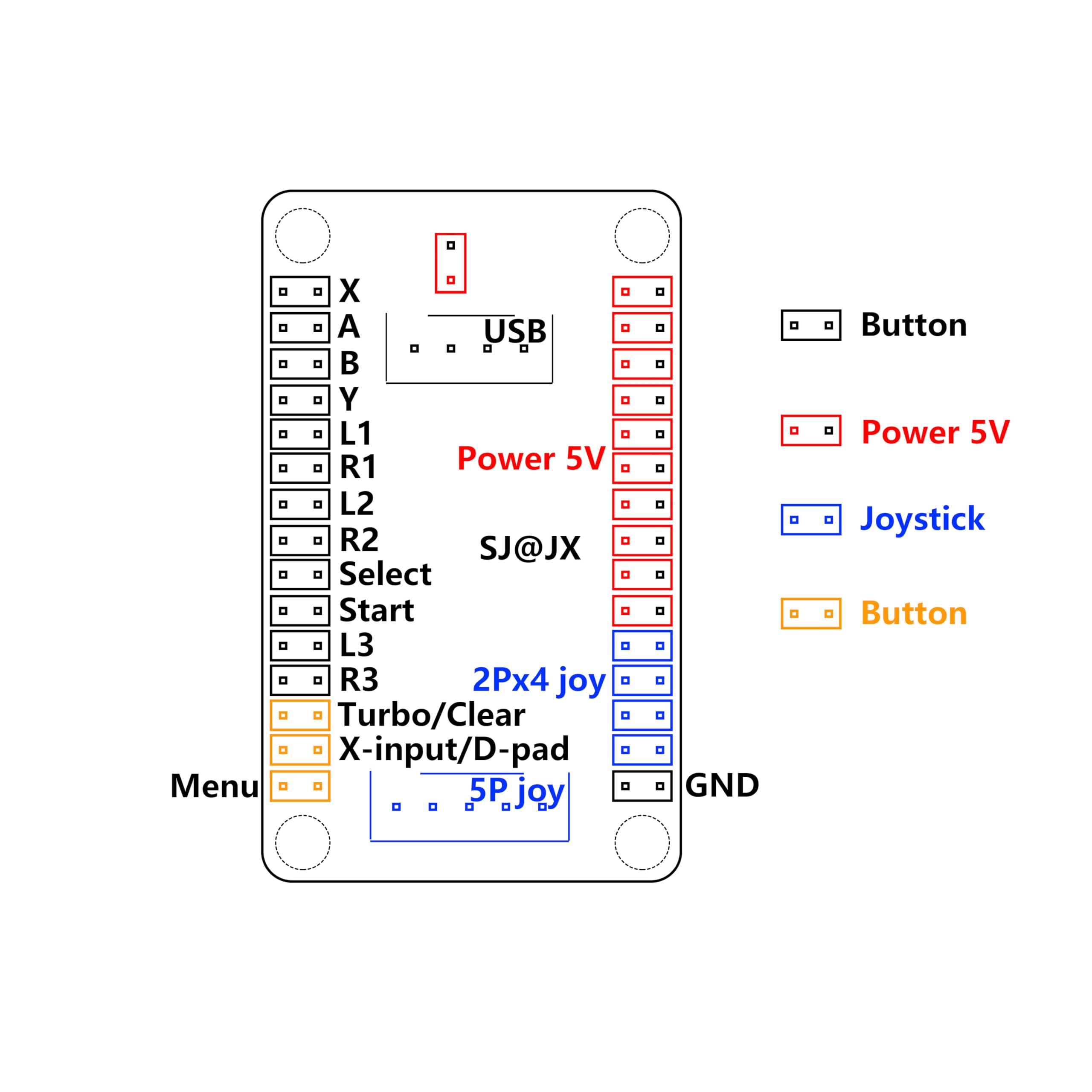 Arcade Game 2 Player USB Encoder Board Zero Delay Gamepad Joystick Controller for Nintendo Switch PC PS3 Raspberry Pi