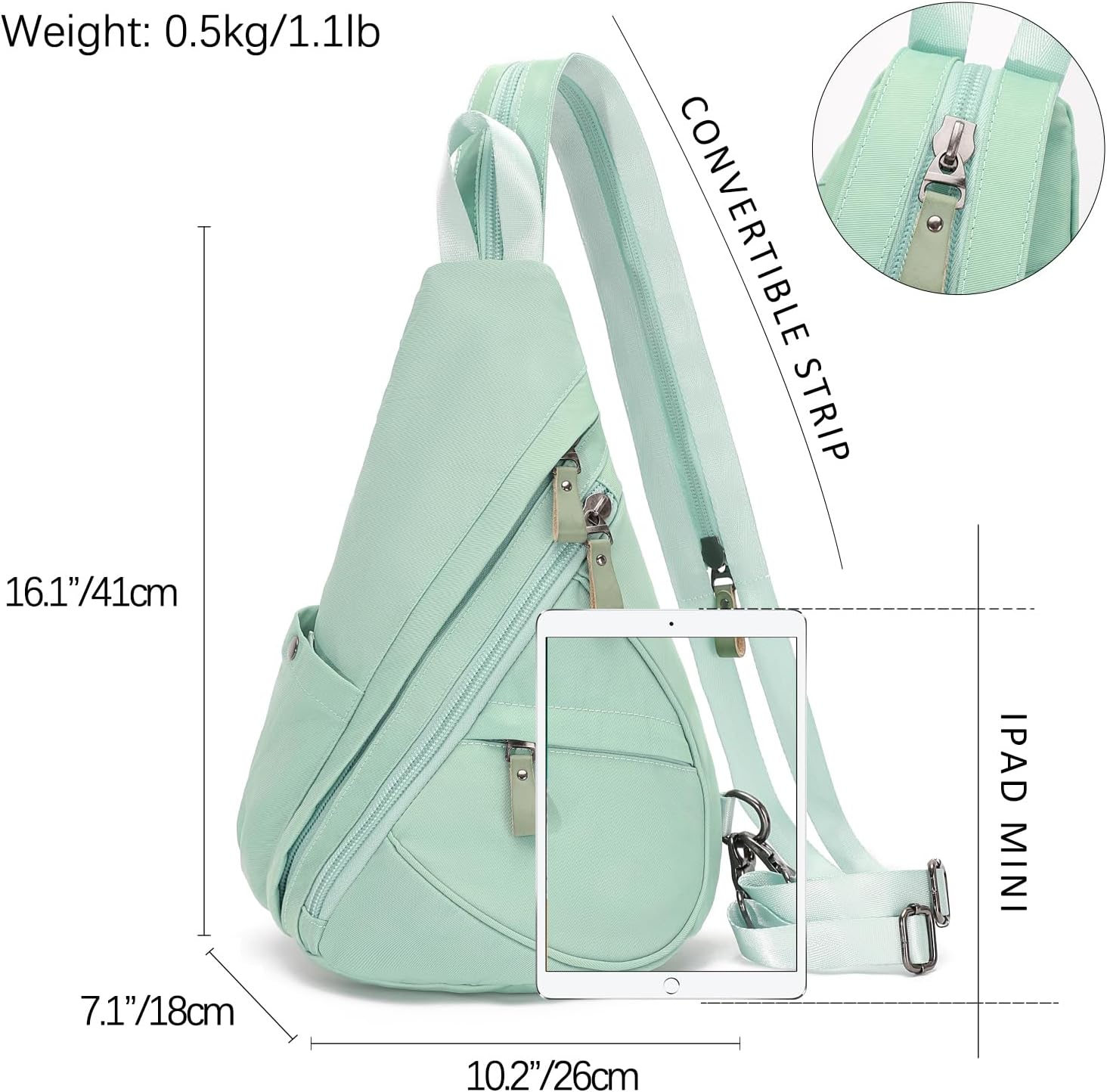 KL928 Nylon Sling Bag - Small Crossbody Backpack Shoulder Casual Daypack Multipurpose Rucksack for Men Women - Image 2