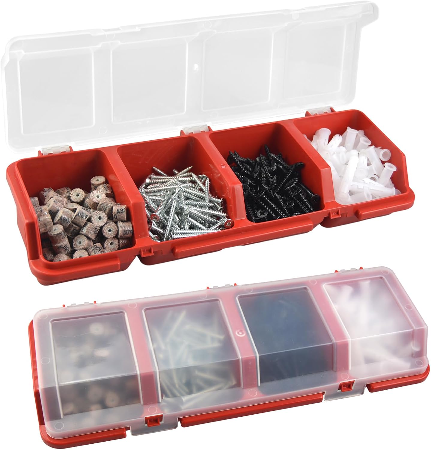 Screw Organizer Storage Bins, 2 Pack Stackable Bins with