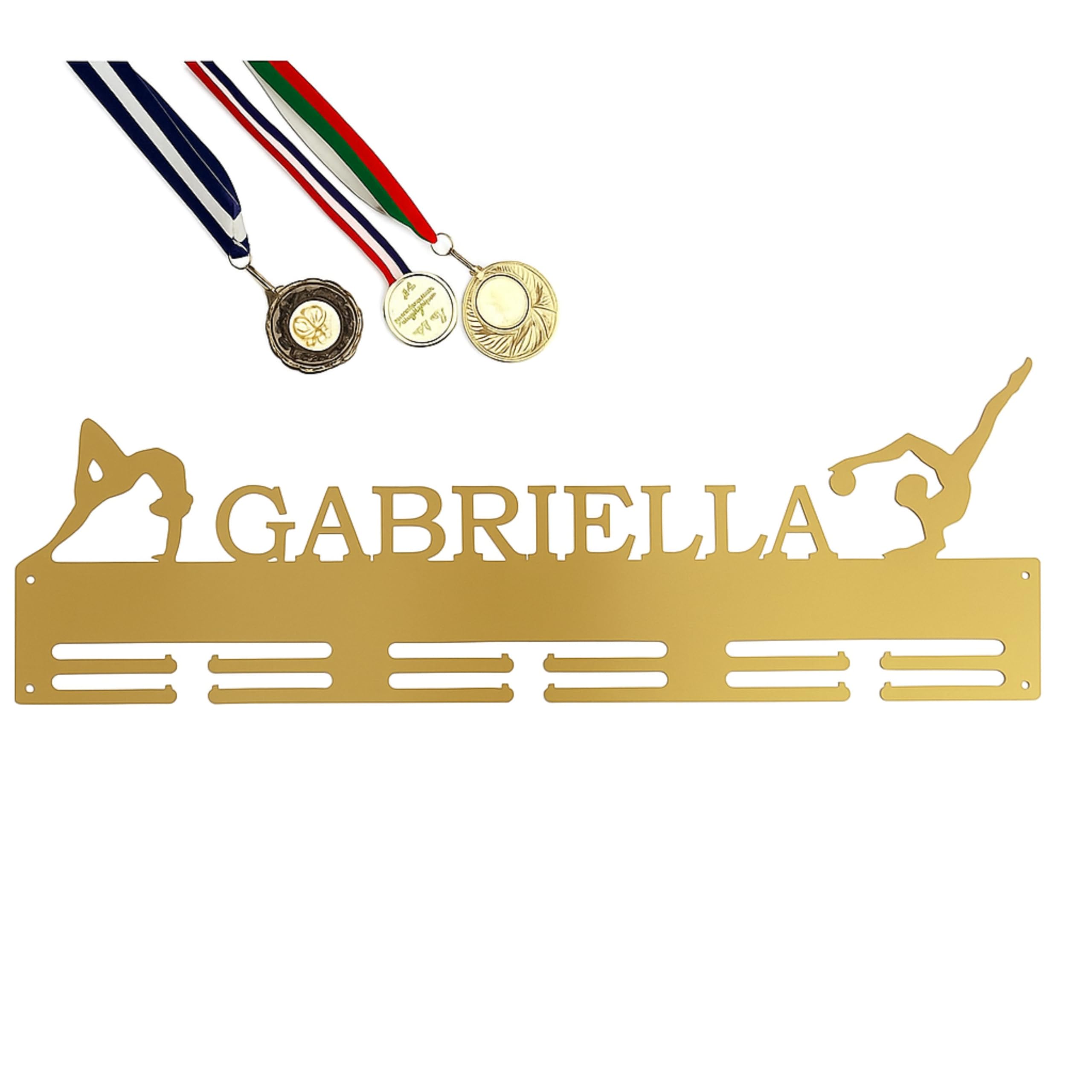 Porta medallas para Gimnasia rítmica niñas con nombre personalizado Medallero colgador de medallas Soporte organizador Regalos para deportivas Colgante de Gimnasia Femenina Titular del Trofeo de Metal