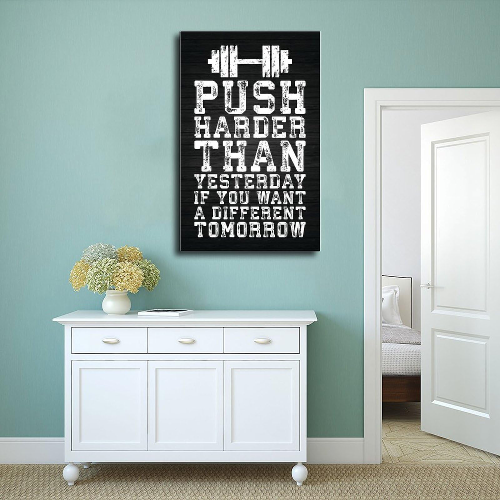 Pósteres motivacionales inspiradores para culturismo y entrenamiento físico para hombres y niñas, 50 x 75 cm