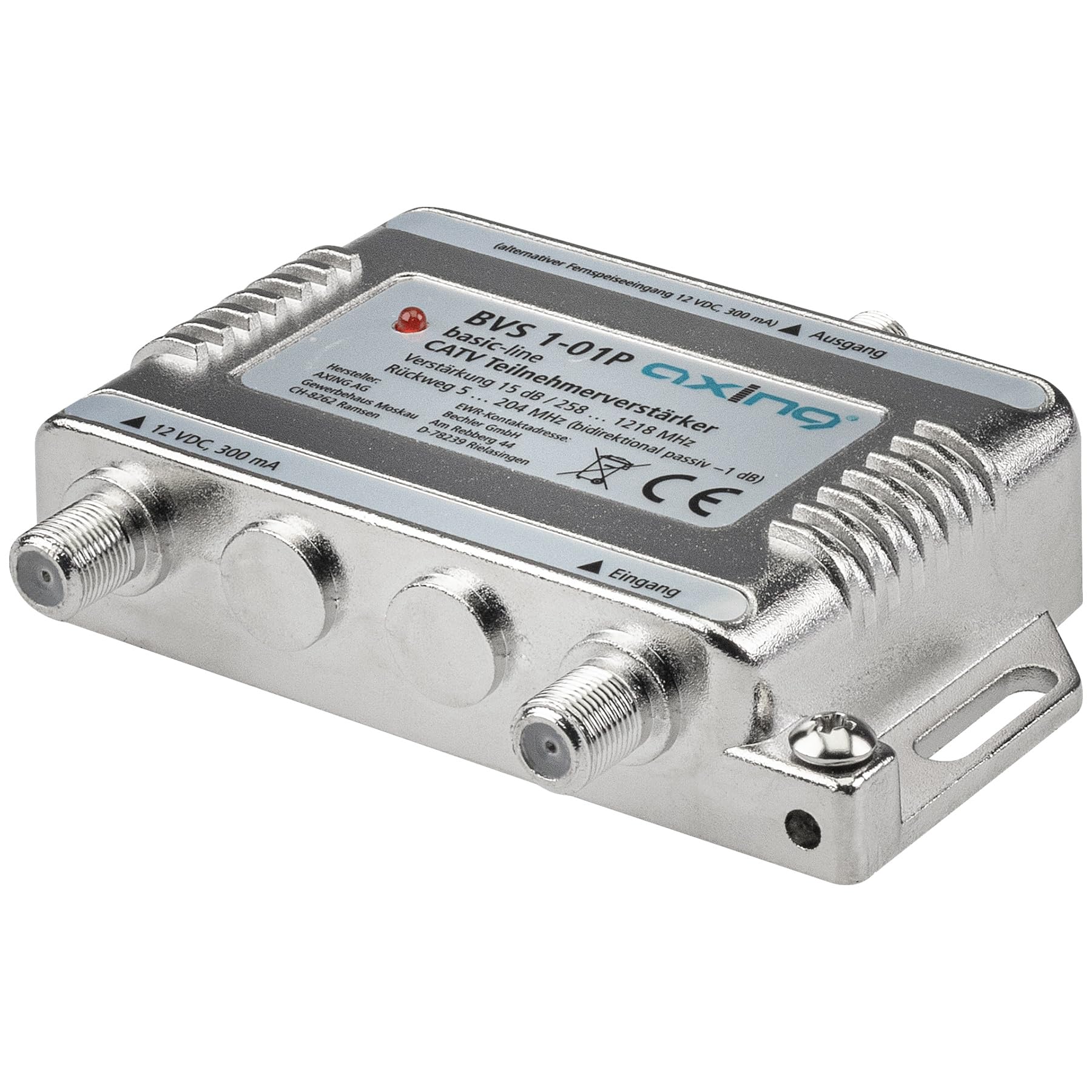 Axing BVS 1-01P Amplificatore abbonato CATV 15 dB TV via cavo Amplificatore 5-1218 MHz