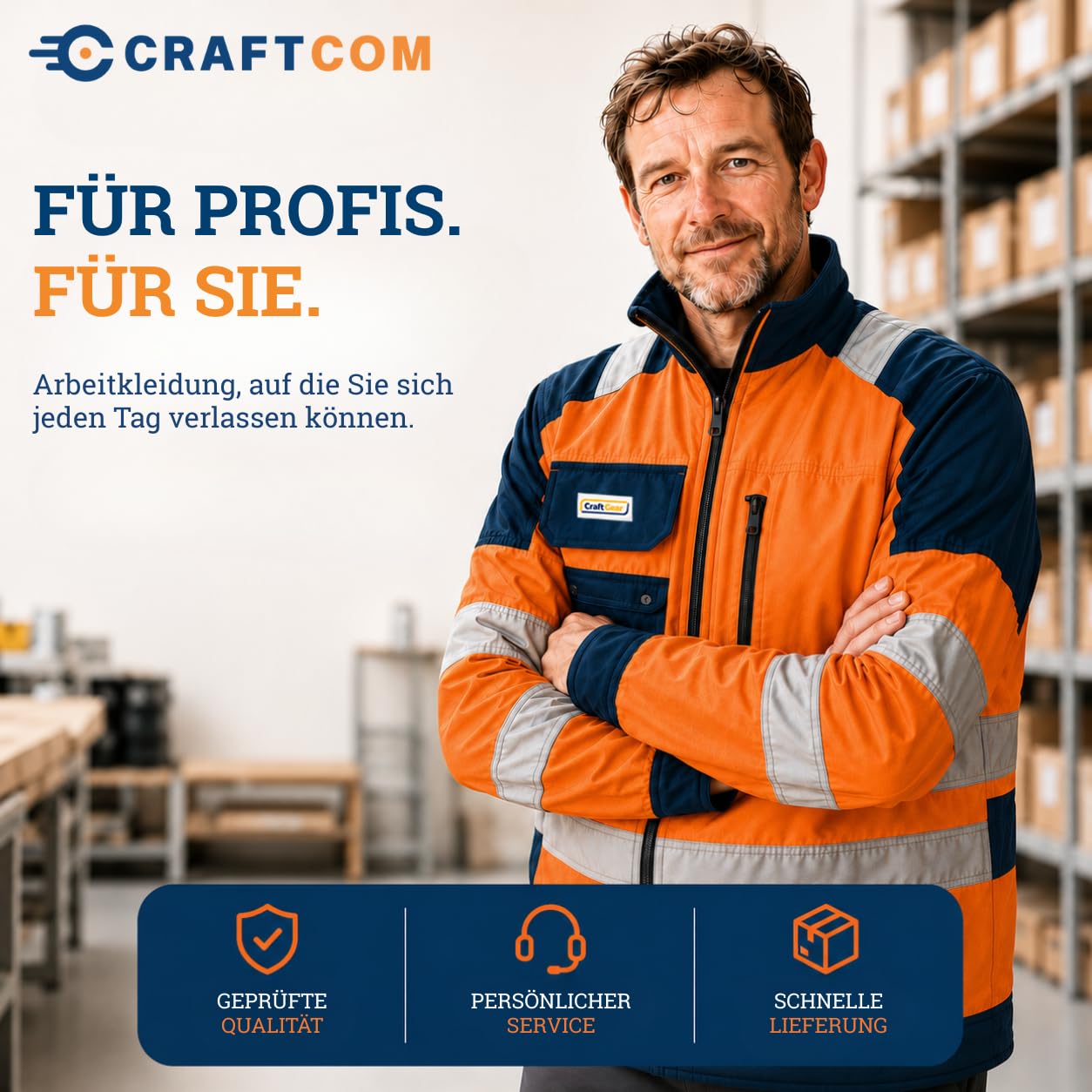 Generisch CraftGear Arbeitsjacke Herren Herbst - Reflektierende Jacke Arbeitskleidung Arbeitsjacke Männer Warnschutzjacke