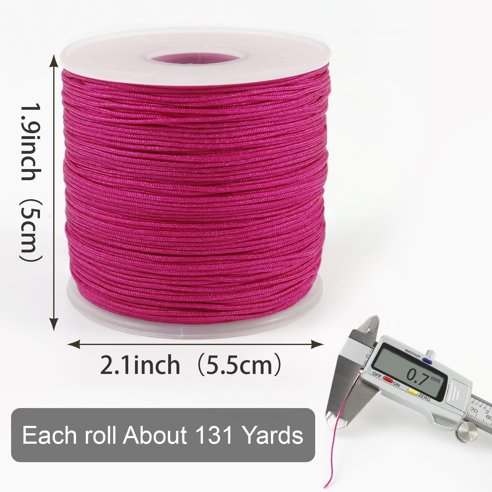 Filo Nylon 0,7mm X 120m Per Braccialetti Fai Da Te - 36 Colori Per Creazione Gioielli