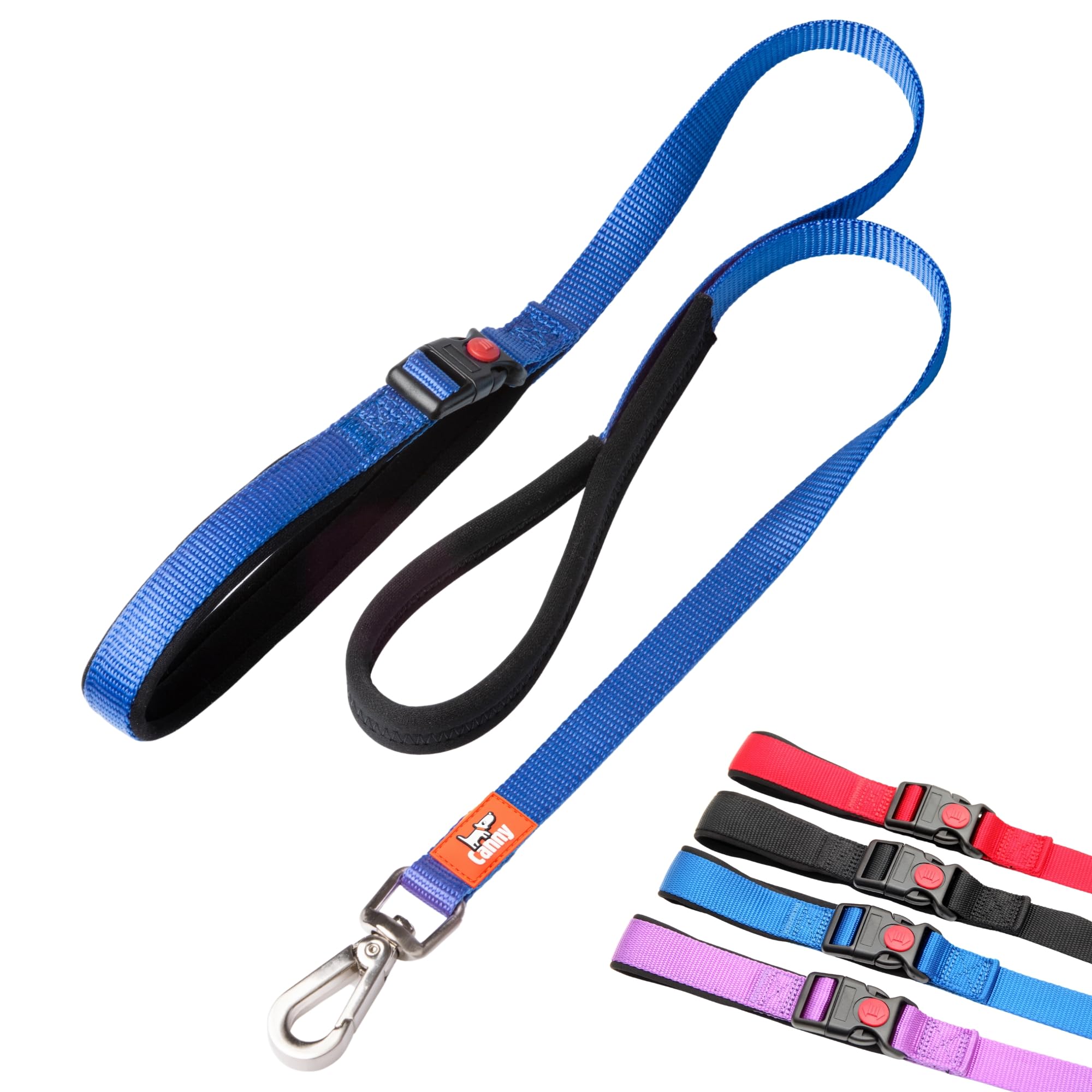 Canny CONNECT Lead - Anti Pull Dog Lead for Head Collars incl. Canny Collar | Lockable Handle for Fixed Points | Soft Padded Grip | Encourages Calm Walking - 120cm x 15mm Blue