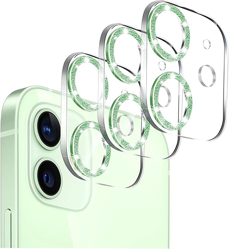 Miniatura 1 de Paquete de 3 protector de lente de cámara de vidrio templado para iPhone 12 de 6.1 pulgadas, brillo brillante, Ultra HD, dureza 9H, arañazos,