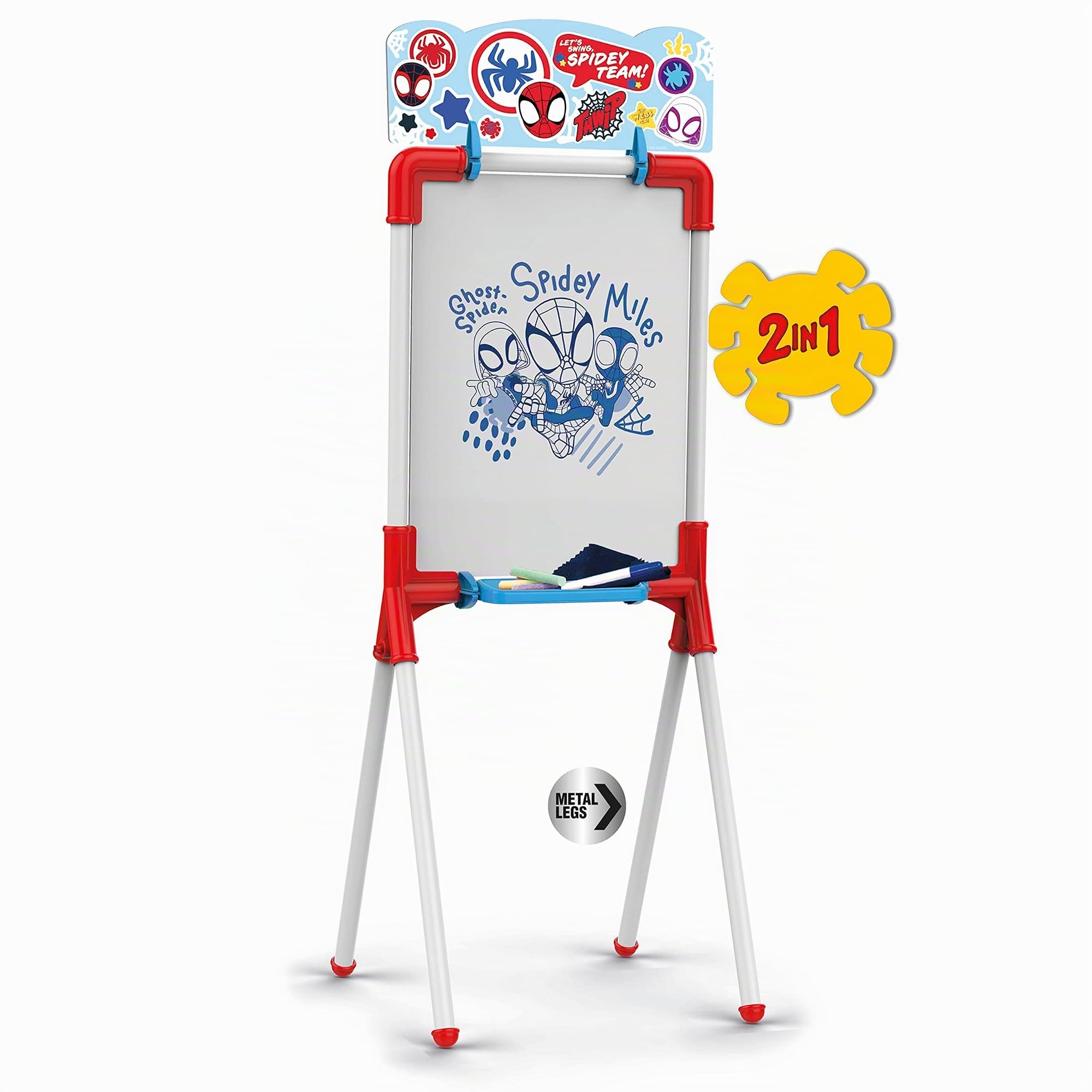 Chicos - Lavagna per Bambini Spidey | Lavagna con Cavalletto 2 in 1 Reversibile | Giochi Educativi Creativi | per Bambini 3 Anni (53033)