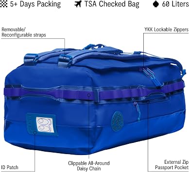 Baboon to the Moon Go-Bag Duffle Bag, Blue, BIG (60L), New Go-bag Big