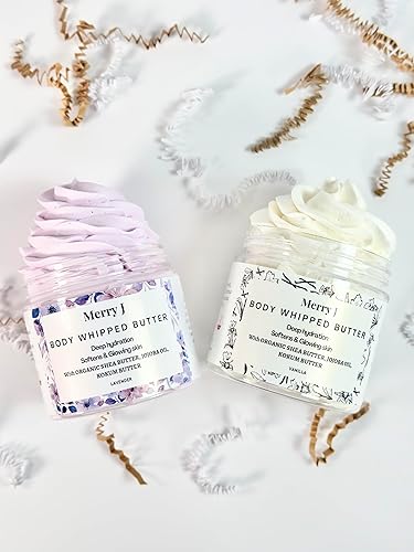 Miniatura 3 de MerryJskin - Mantequilla batida corporal con aroma a lavanda 6 onzas Mantequilla de crema batida hidrata la piel seca regalo para ella manteca de