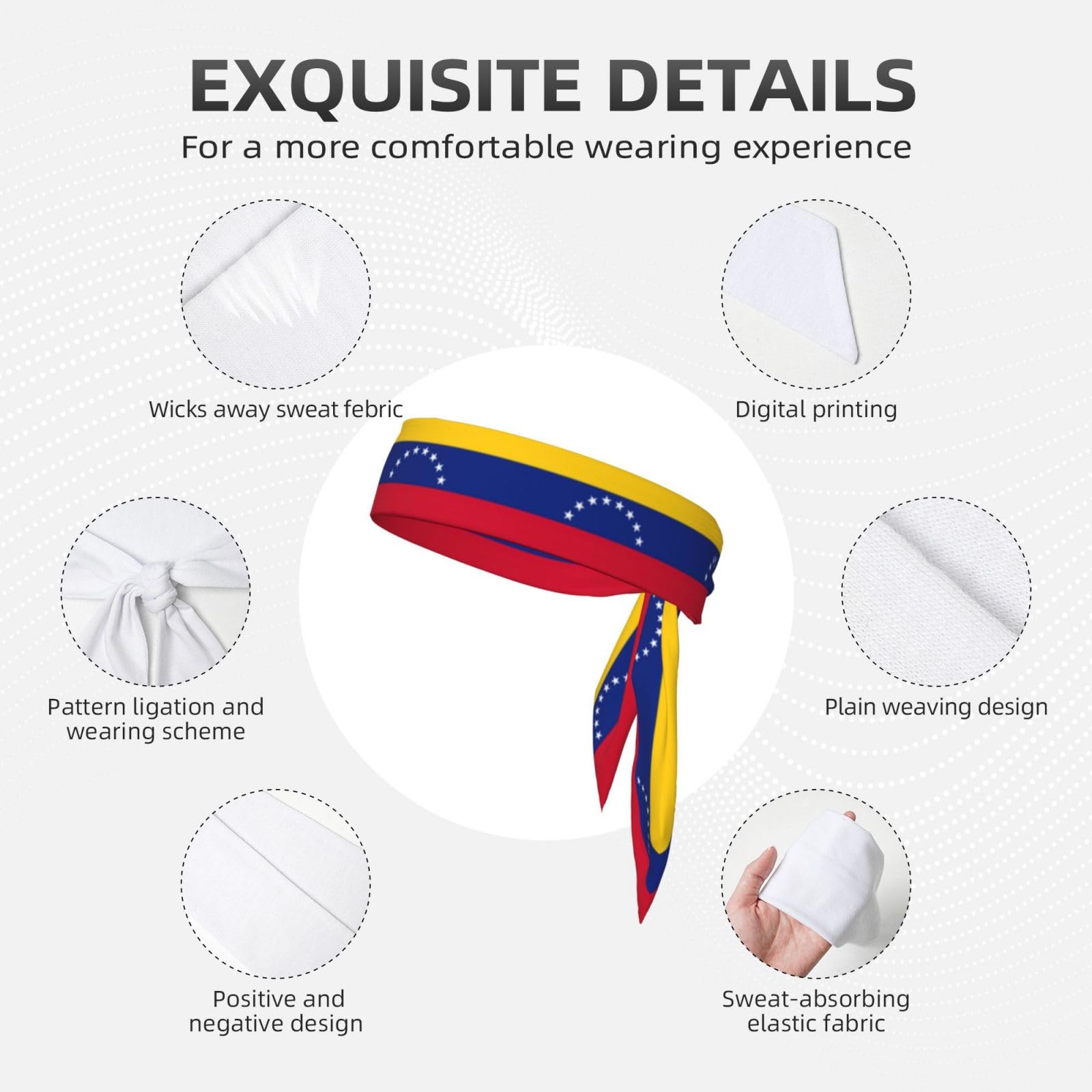 Venezuela-Flagge Bandana Stirnband – Schweißabsorbierend, Verstellbar, Für Sport Wie Tennis, Laufen, Radfahren
