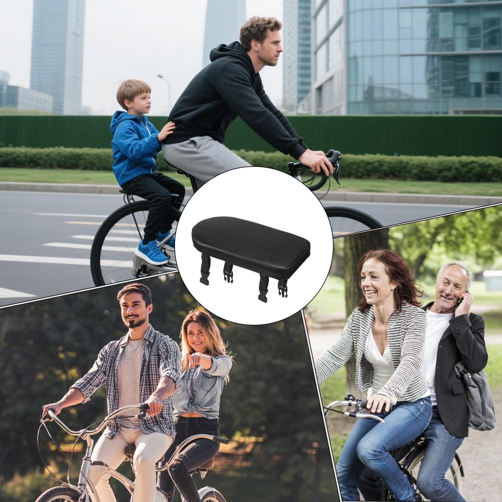 Cuscino per sedile posteriore per bicicletta, sportivo, con manichino, ergonomico, per carichi, scooter, sport, famiglia, scuola, pendolari, spiaggia