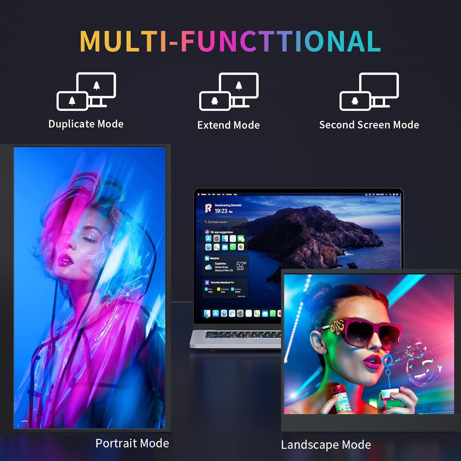 4K Portable Monitor, MAGICRAVEN 15.6inch UHD 3840×2160 100% sRGB Portable Gaming Monitor, USB-C Mini HDMI External Second Monitor Portable with Speakers for Laptop MacBook Switch PS5/4 Xbox - Image 3