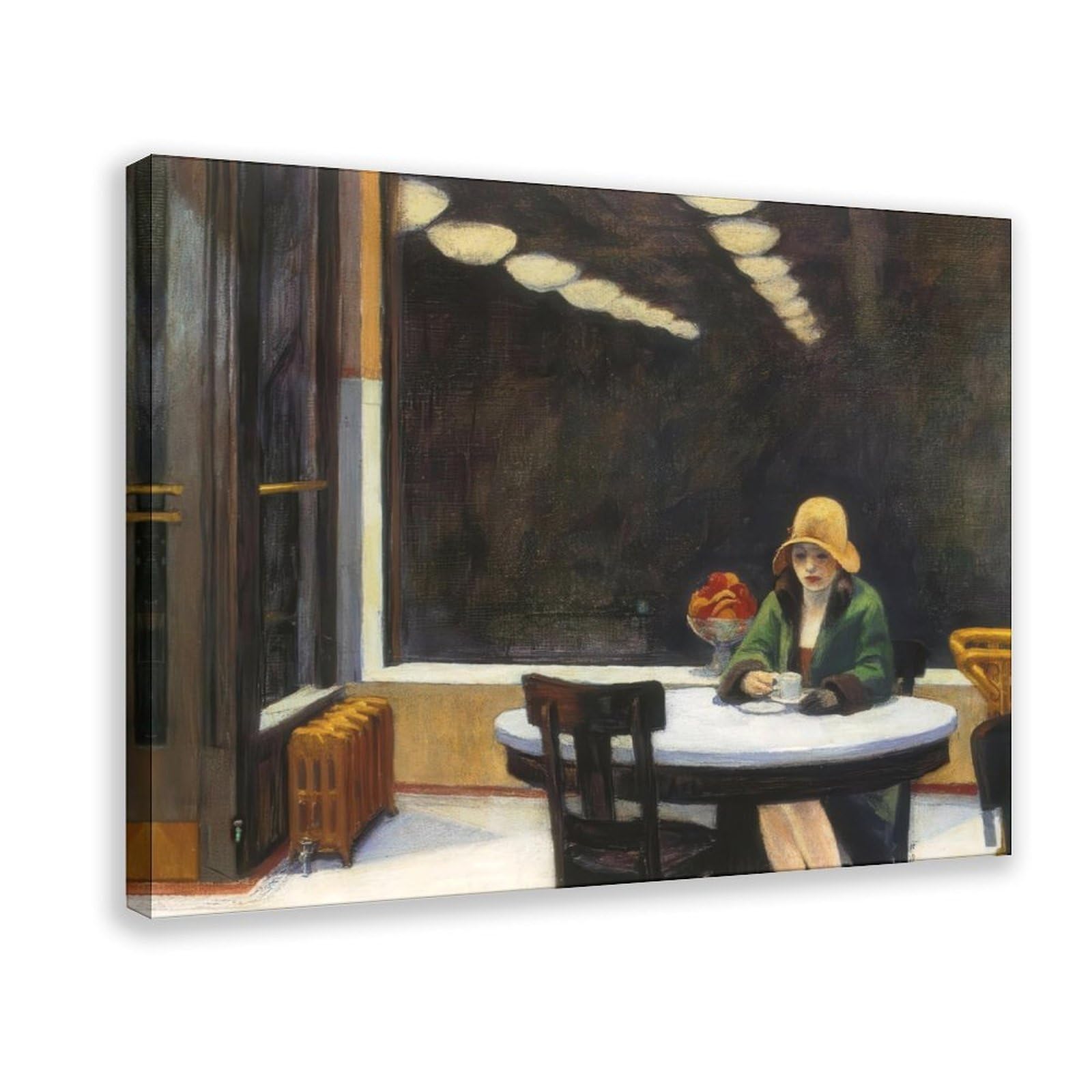 The World's Top 100 Pinturas Autómatas de Edward Hopper Póster para Estética de Habitación Lienzo Arte de Pared y Marco Impreso, 30,5 x 45,7 cm